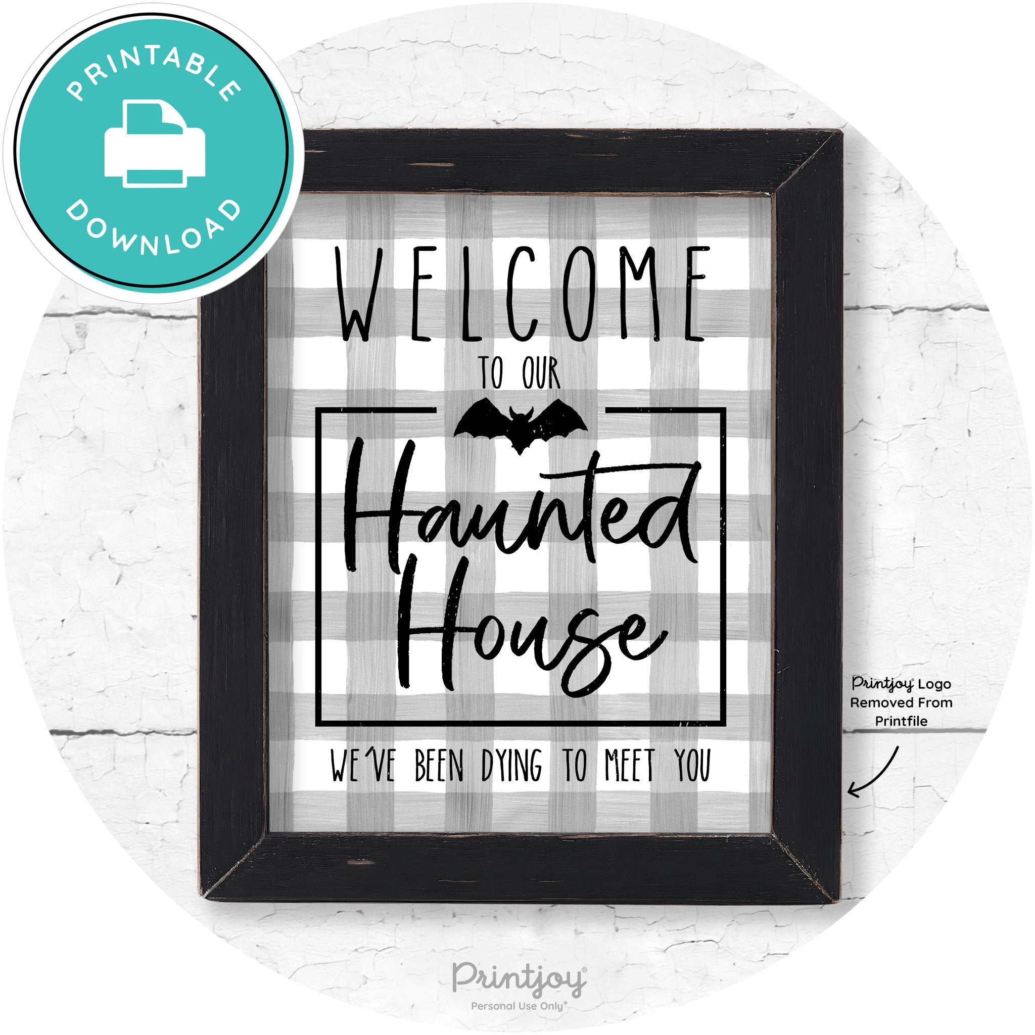 Welcome To Our Haunted House Halloween Wall Art Free Printable - Printjoy