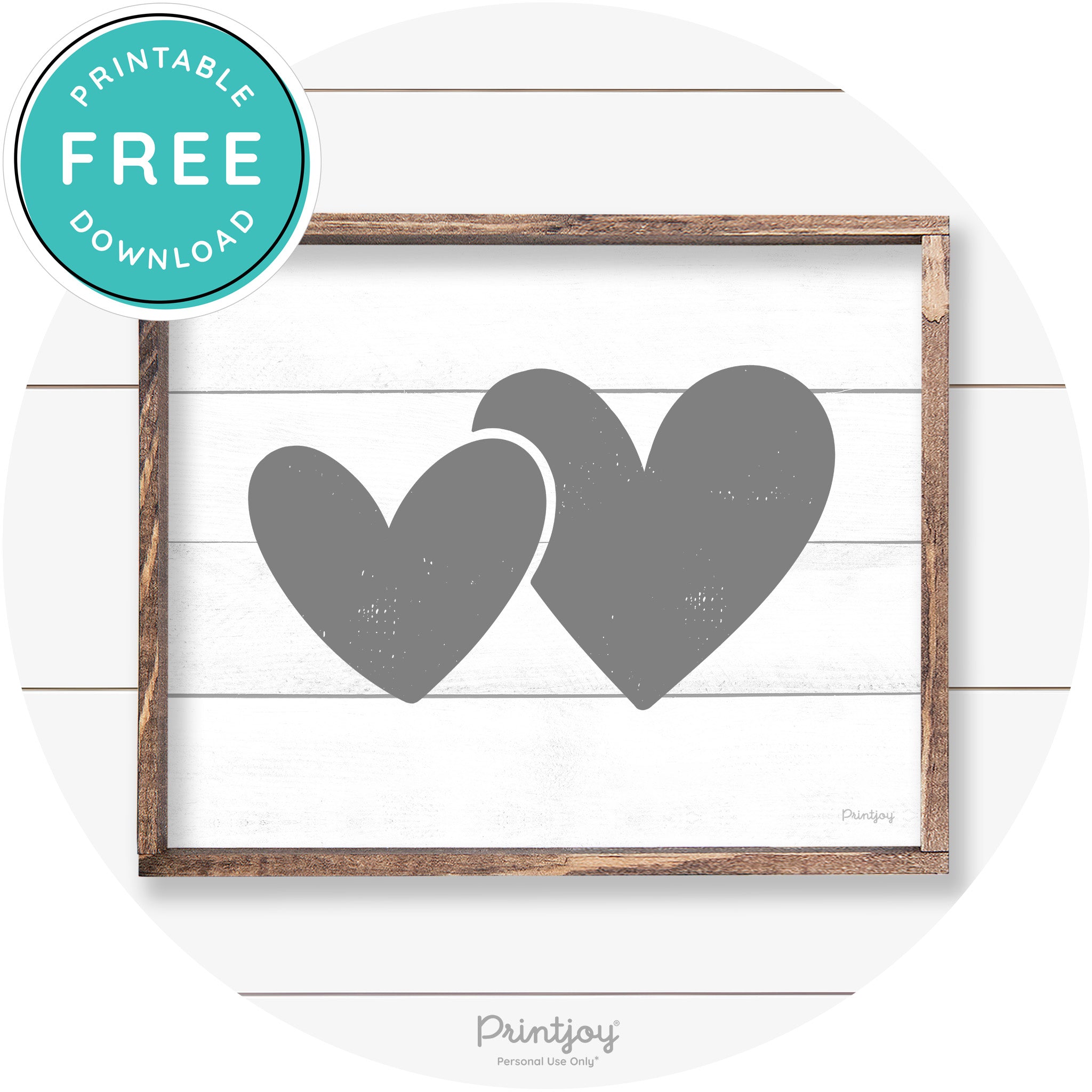 Heart Silhouettes Cute Couples Farmhouse Wall Art Free Printable