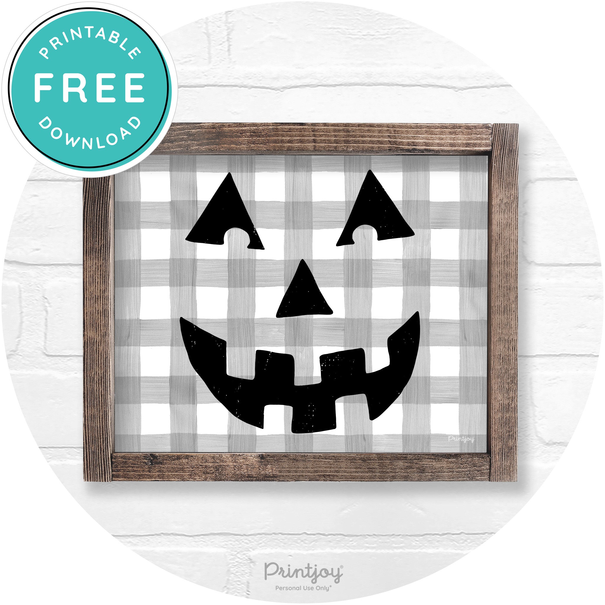 Jack O Lantern Halloween Rustic Farmhouse Wall Art Free Printable - Printjoy