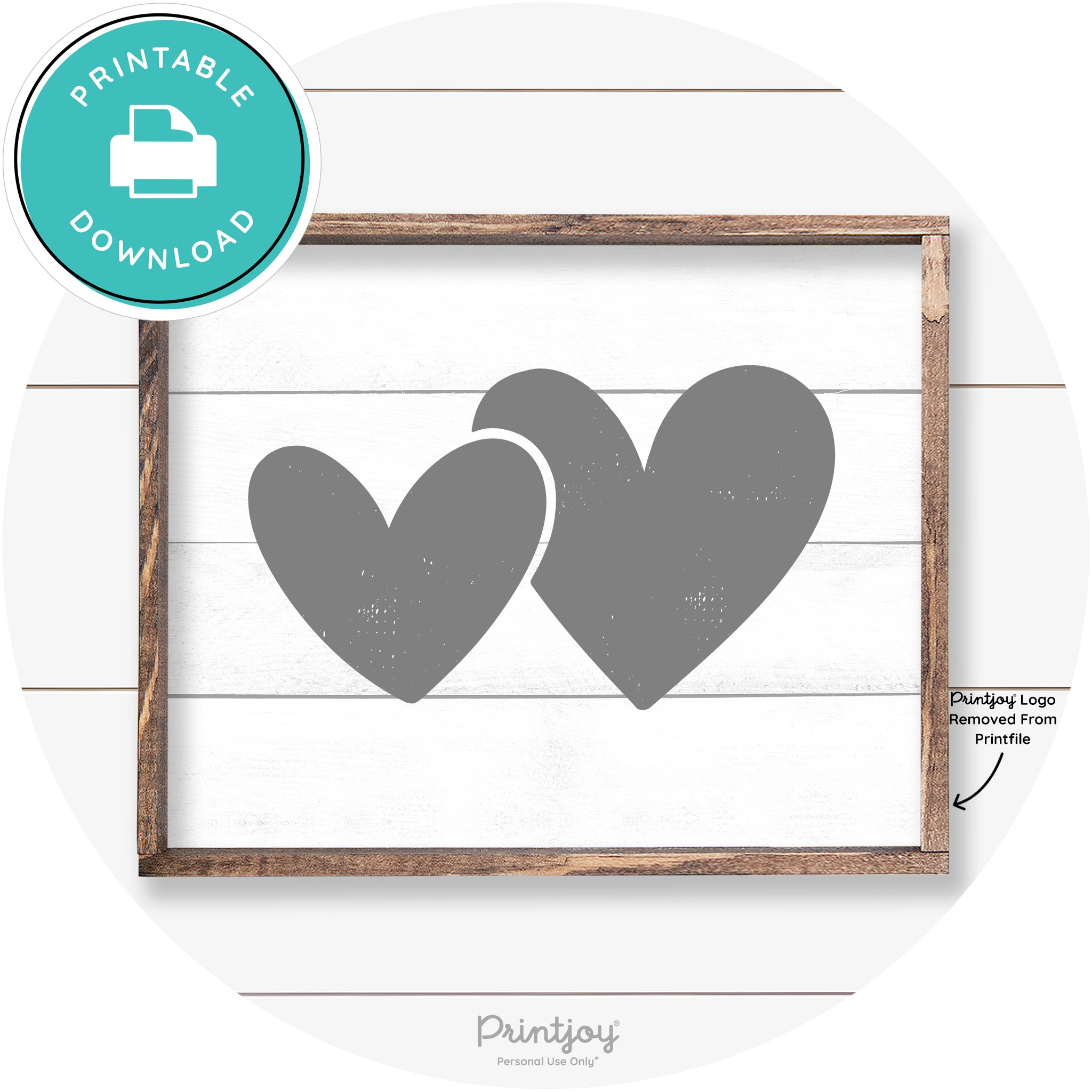 Heart Silhouettes Cute Couples Farmhouse Wall Art Free Printable
