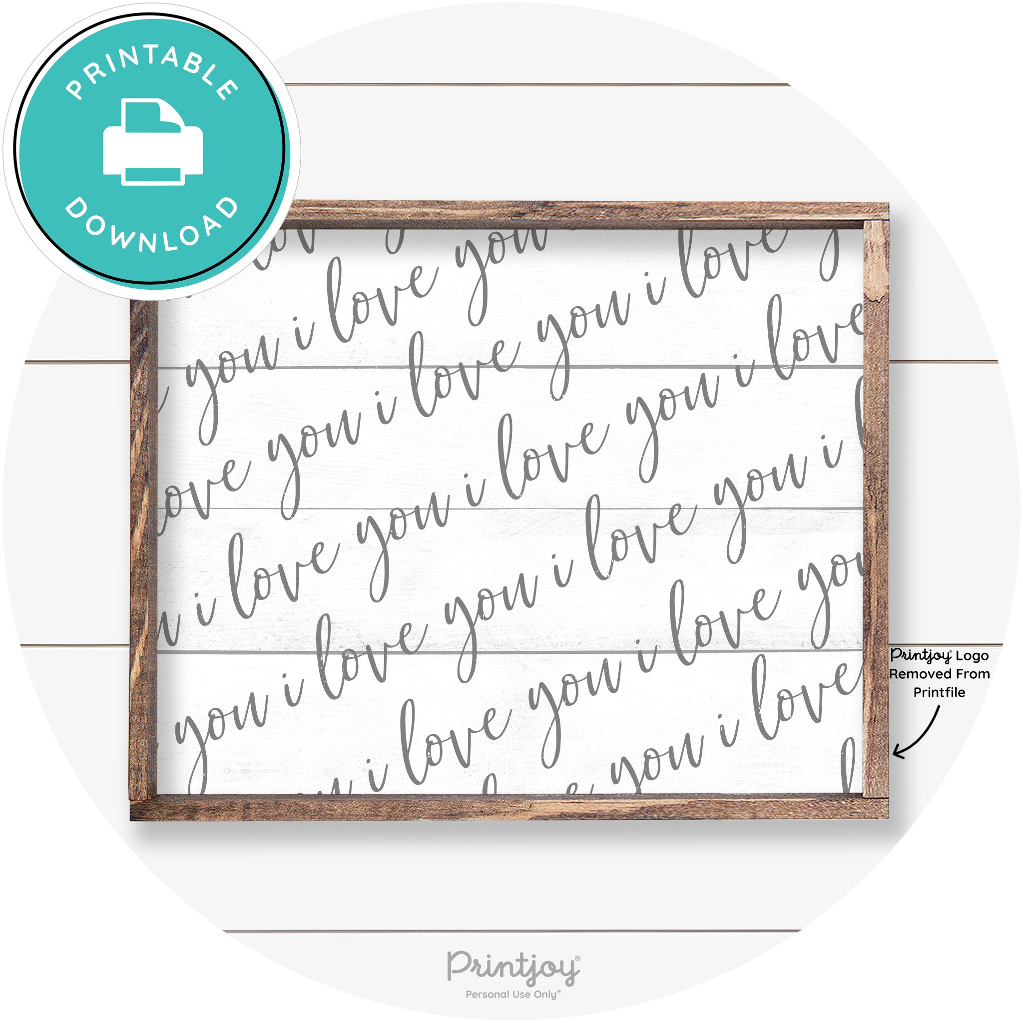 I Love You Pattern Cute Couples Farmhouse Wall Art Free Printable - Printjoy