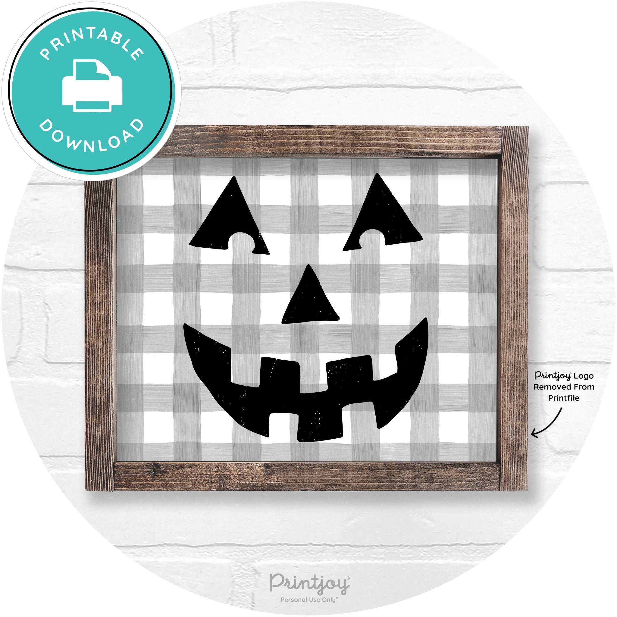 Jack O Lantern Halloween Rustic Farmhouse Wall Art Free Printable - Printjoy