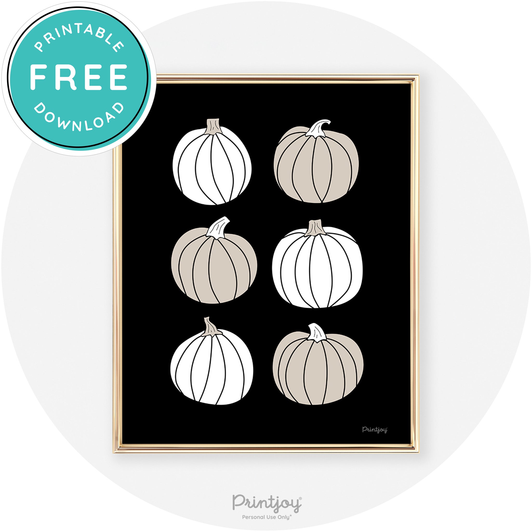 Pumpkins Fun Cute Chic Halloween Fall Wall Art Decor Free Printable - Printjoy