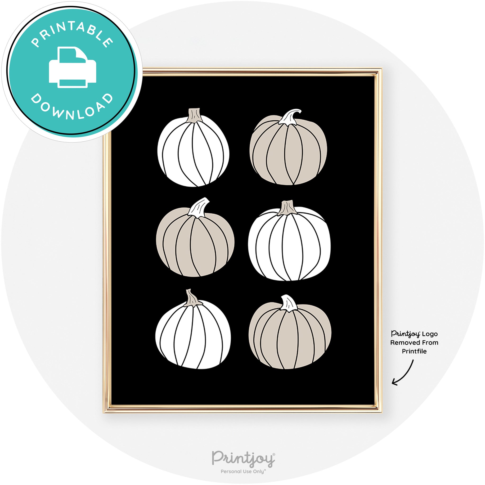 Pumpkins Fun Cute Chic Halloween Fall Wall Art Decor Free Printable - Printjoy