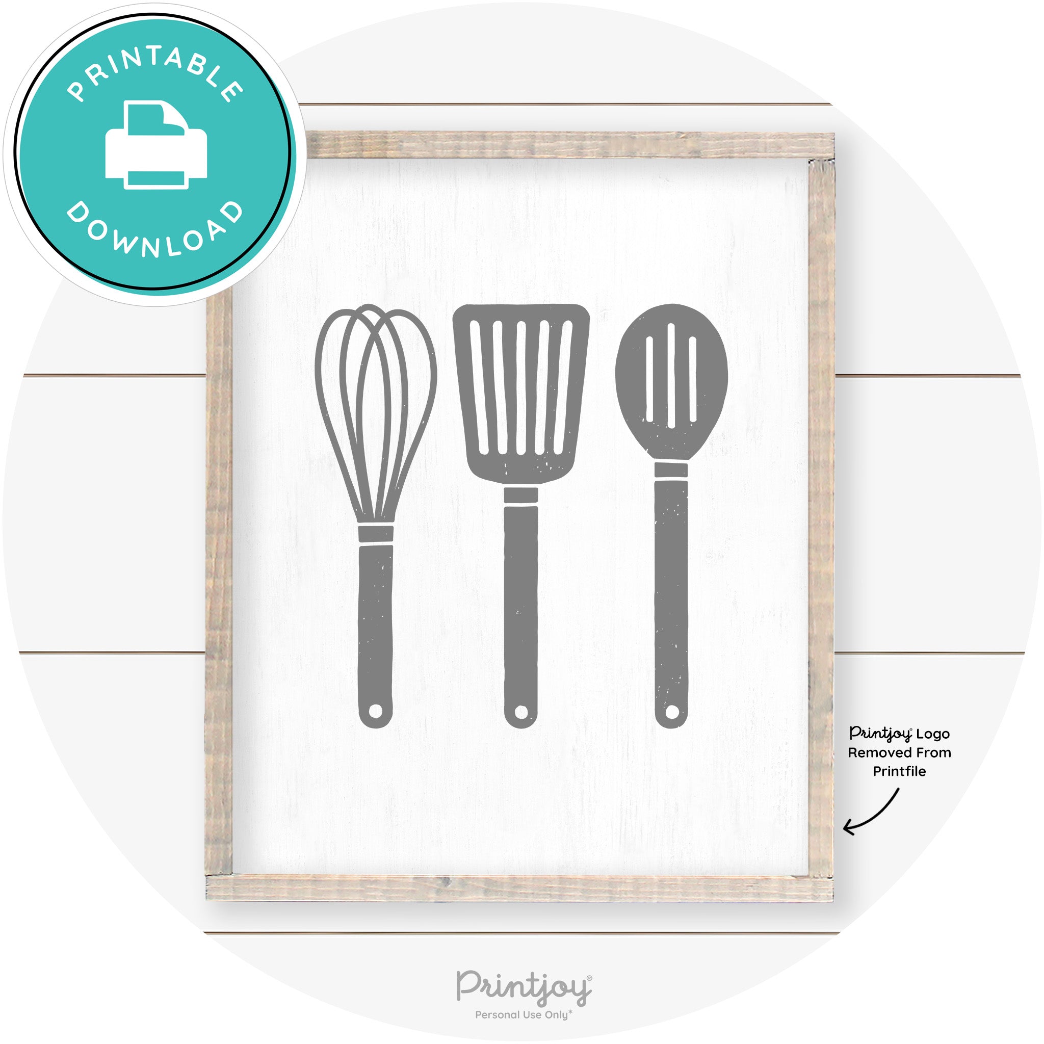 Whisk Spatula Spoon Kitchen Utensils Farmhouse Wall Art Free Printable - Printjoy