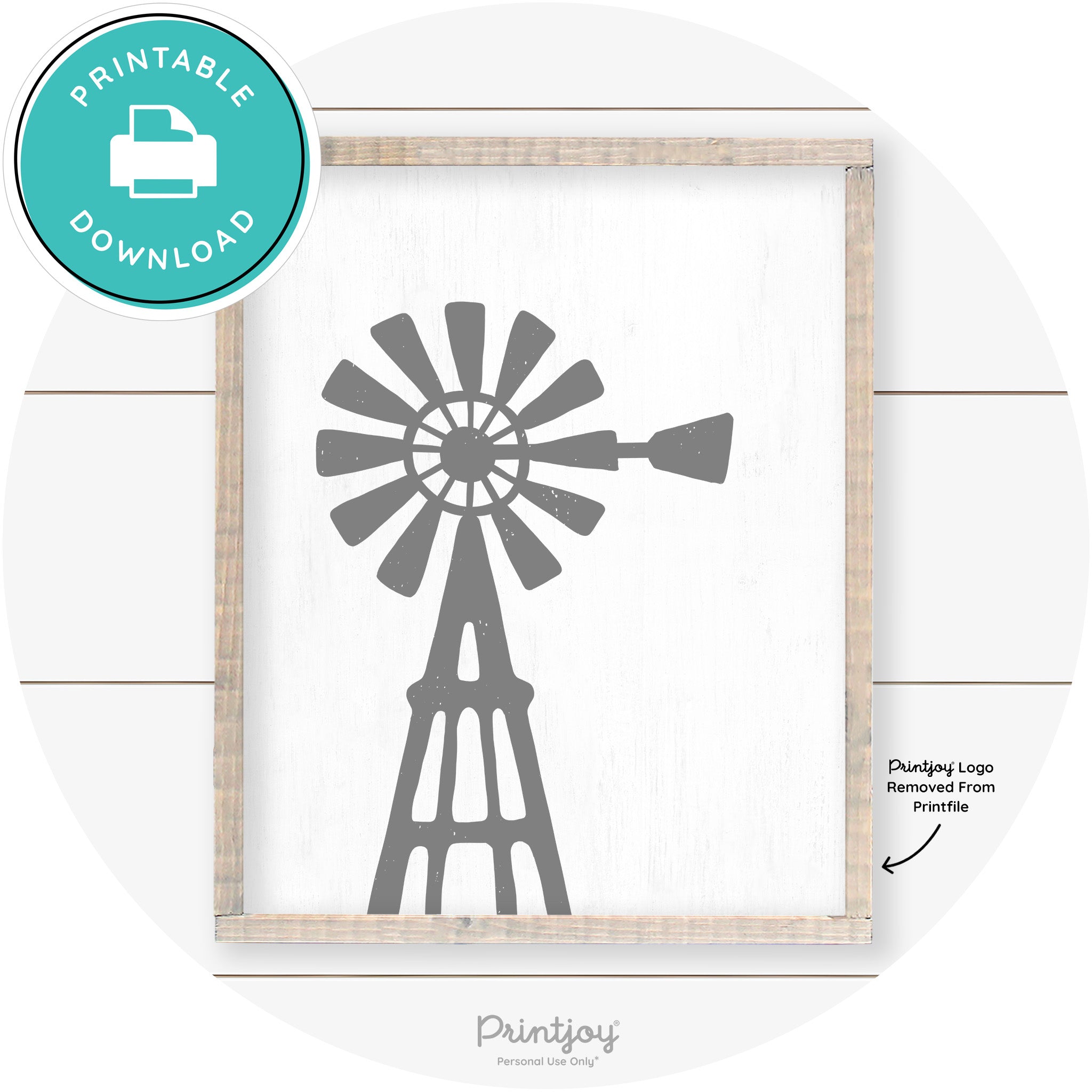 Windmill Rustic Farmhouse Living Room Wall Art Decor Free Printable - Printjoy