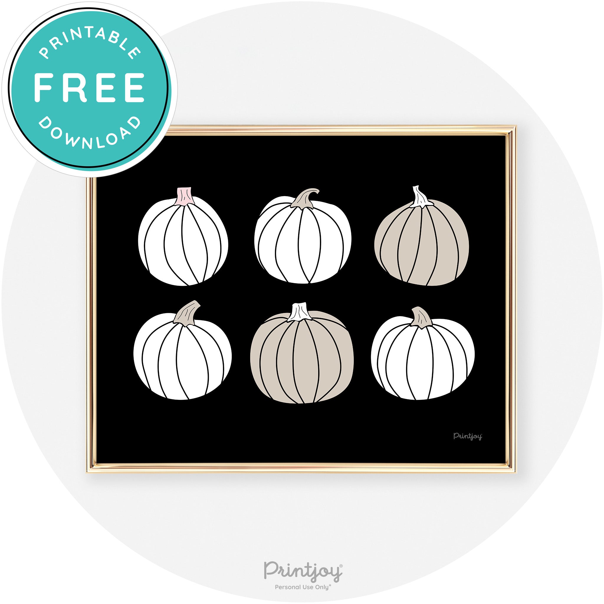 Pumpkins Fun Cute Chic Halloween Fall Wall Art Decor Free Printable - Printjoy