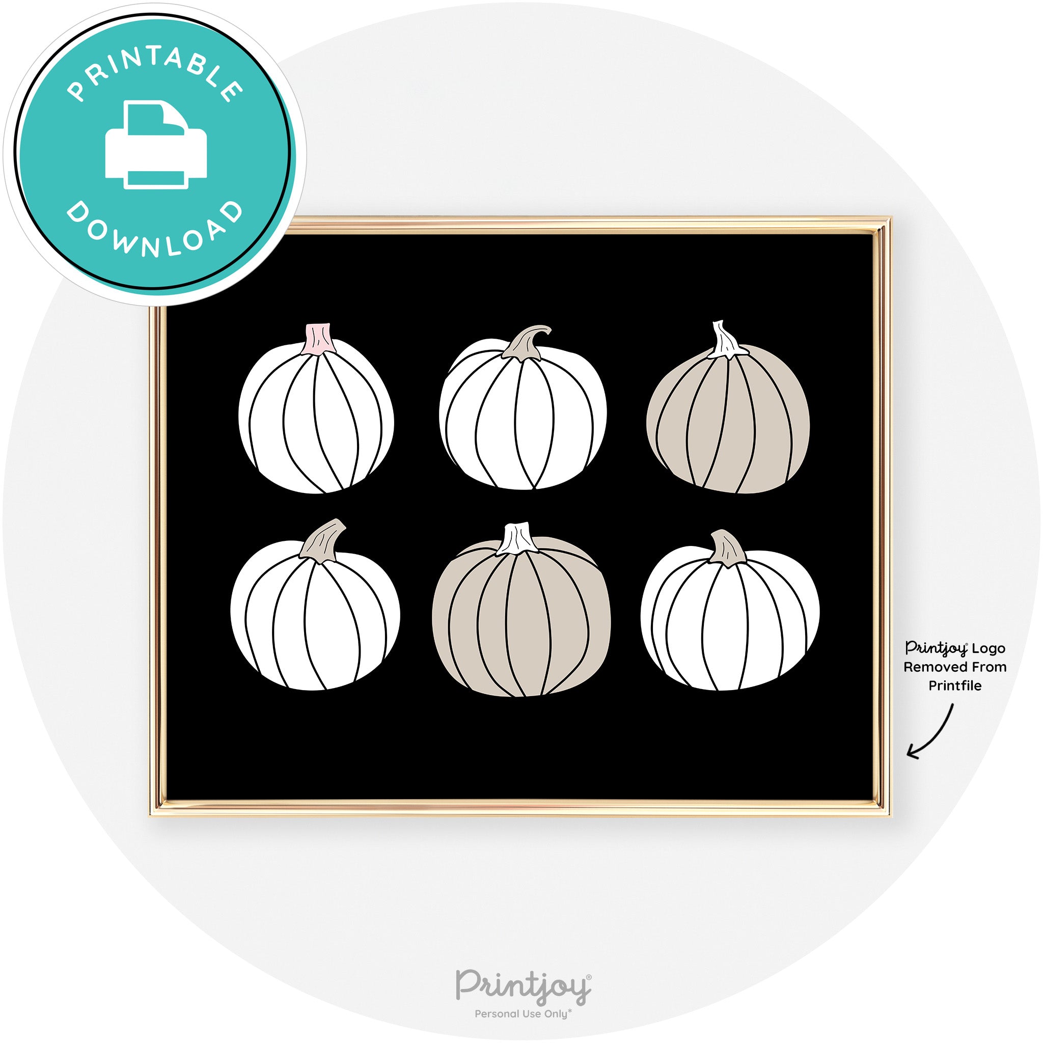 Pumpkins Fun Cute Chic Halloween Fall Wall Art Decor Free Printable - Printjoy
