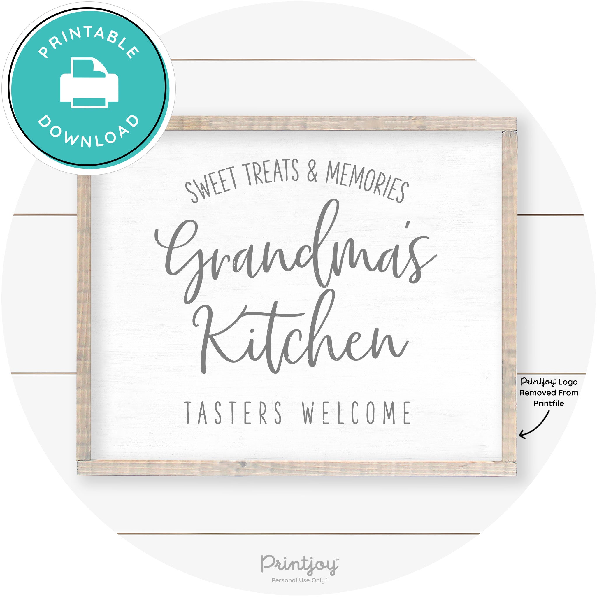 Grandma's Kitchen Tasters Welcome Farmhouse Art Free Printable - Printjoy