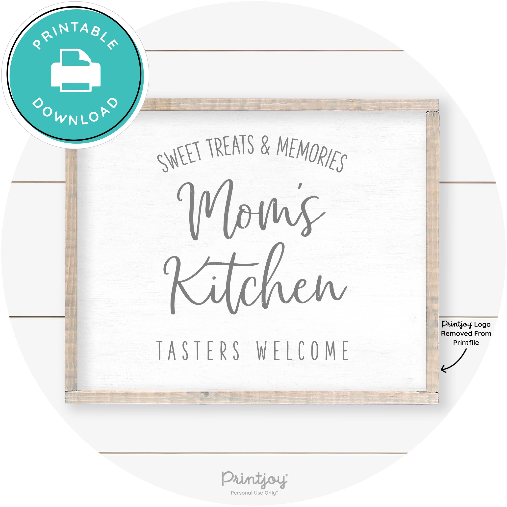 Mom's Kitchen Tasters Welcome Farmhouse Wall Art Free Printable - Printjoy