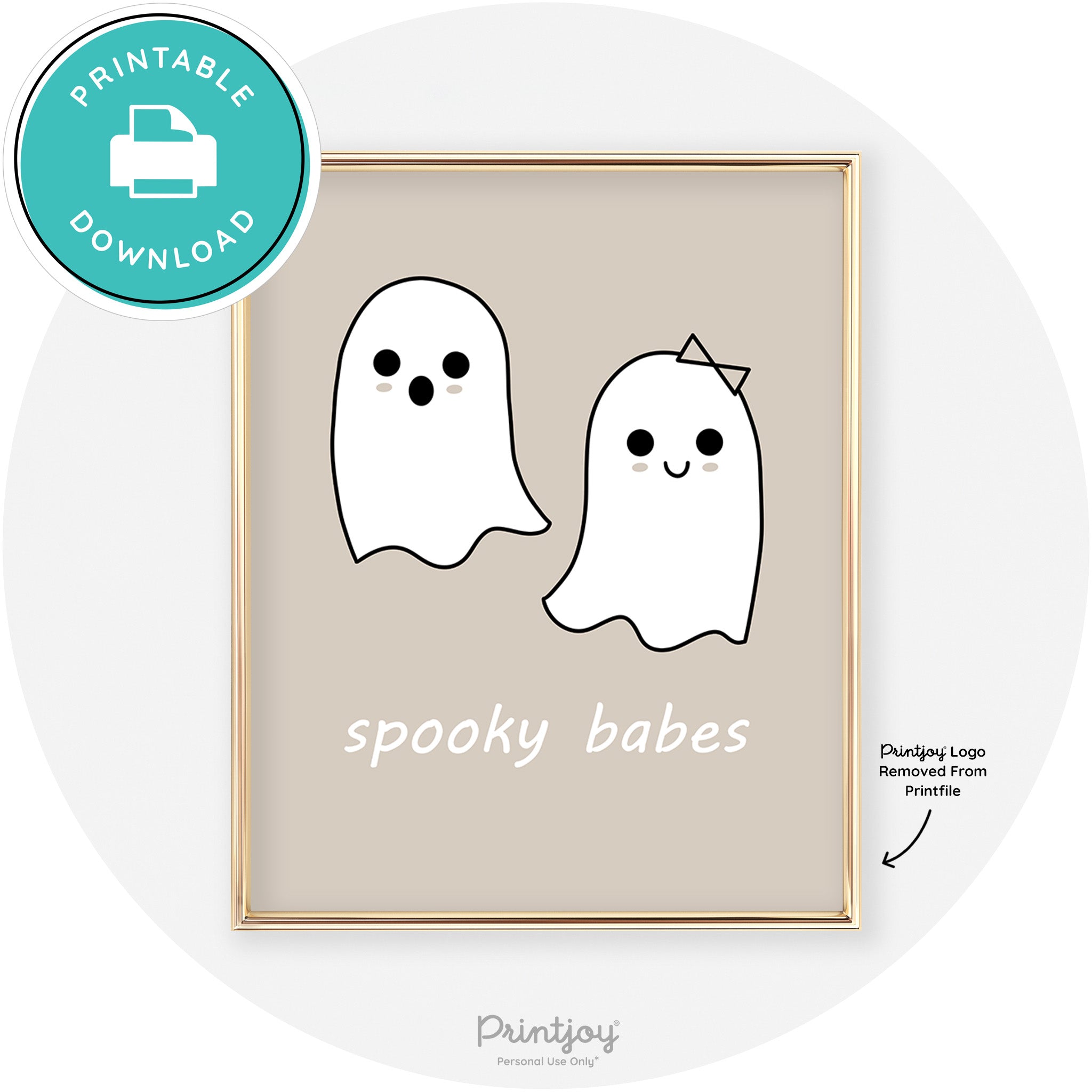 Spooky Babes Ghosts Fun Cute Chic Halloween Wall Art Free Printable - Printjoy