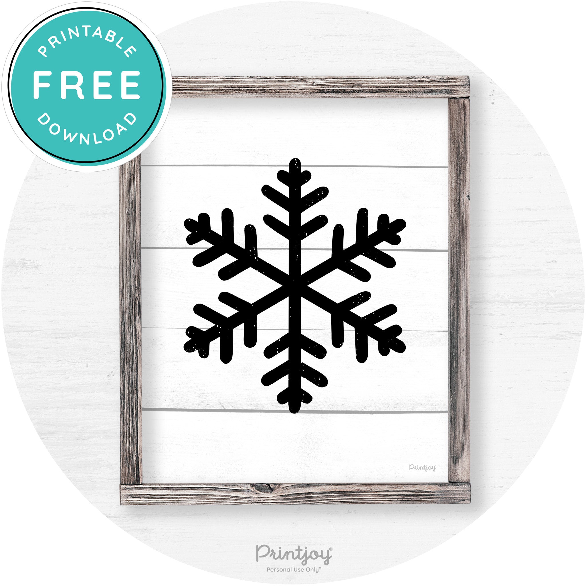 Snowflake Silhouette Winter Farmhouse Wall Art Decor Free Printable - Printjoy