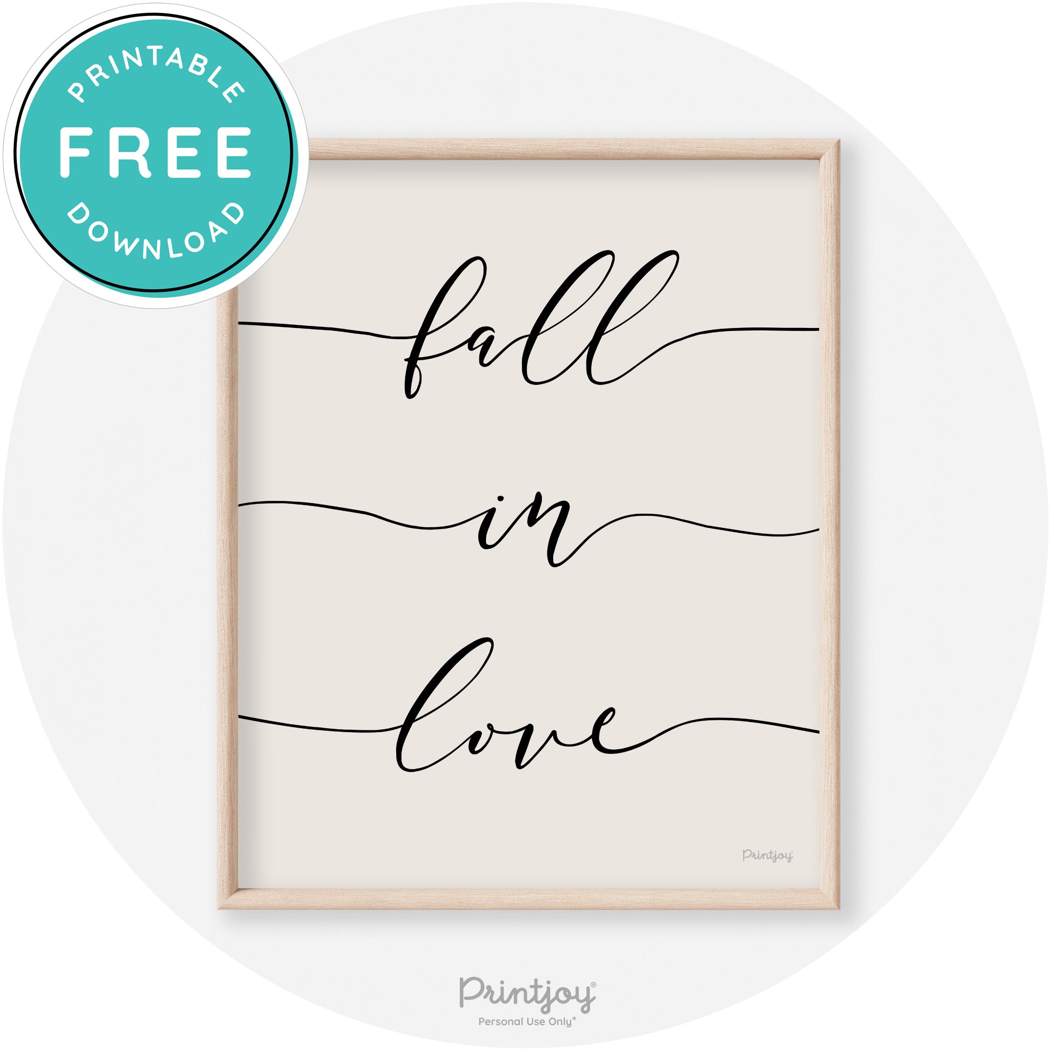 Fall In Love Autumn Modern Transitional Wall Art Decor Free Printable - Printjoy