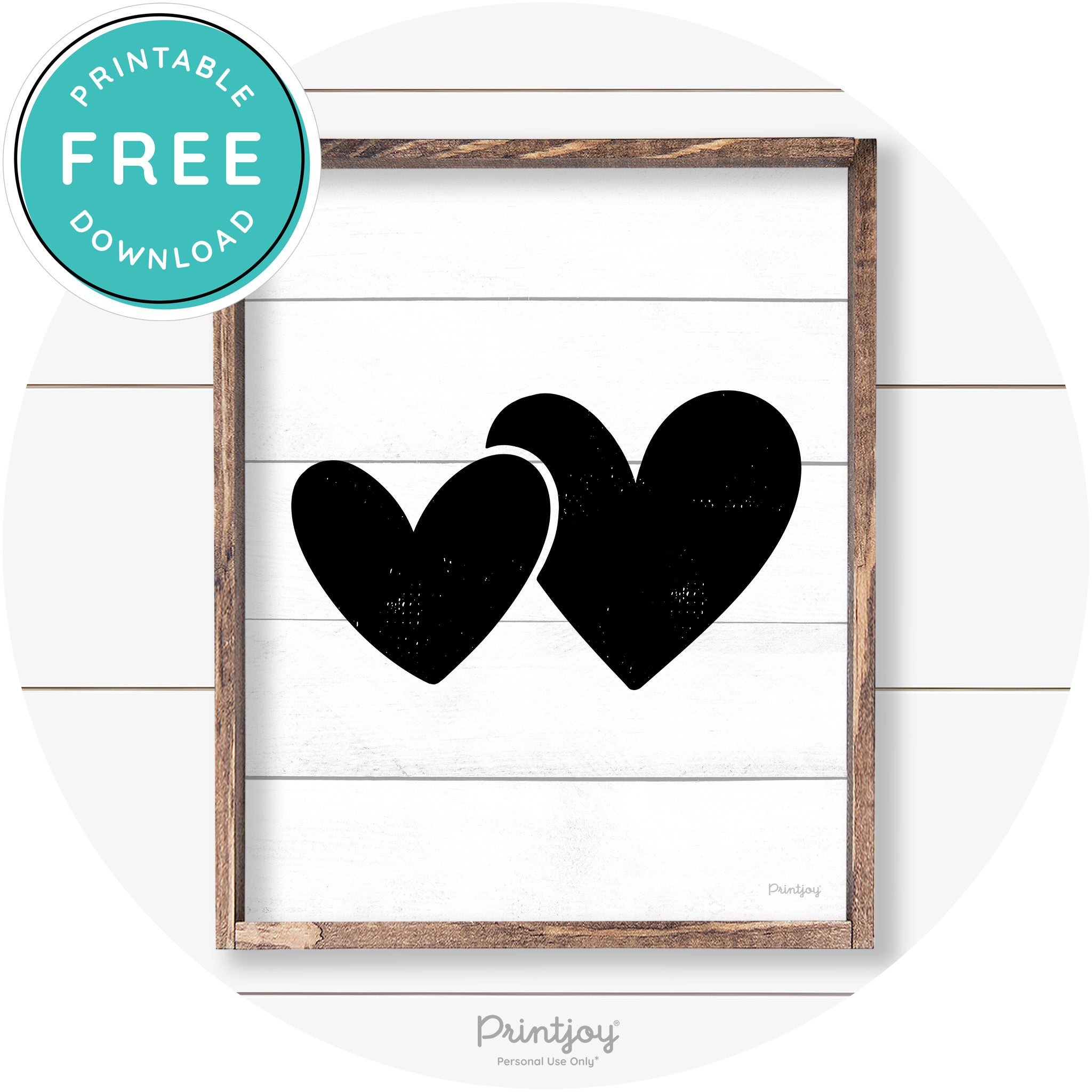 Heart Silhouettes Cute Couples Farmhouse Wall Art Free Printable