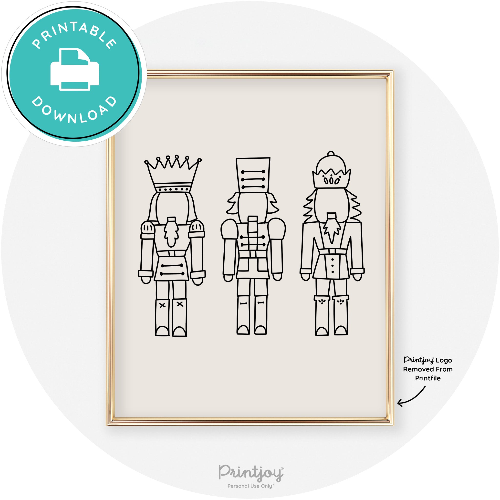 Nutcrackers Line Art Cute Modern Chic Wall Art Decor Free Printable - Printjoy