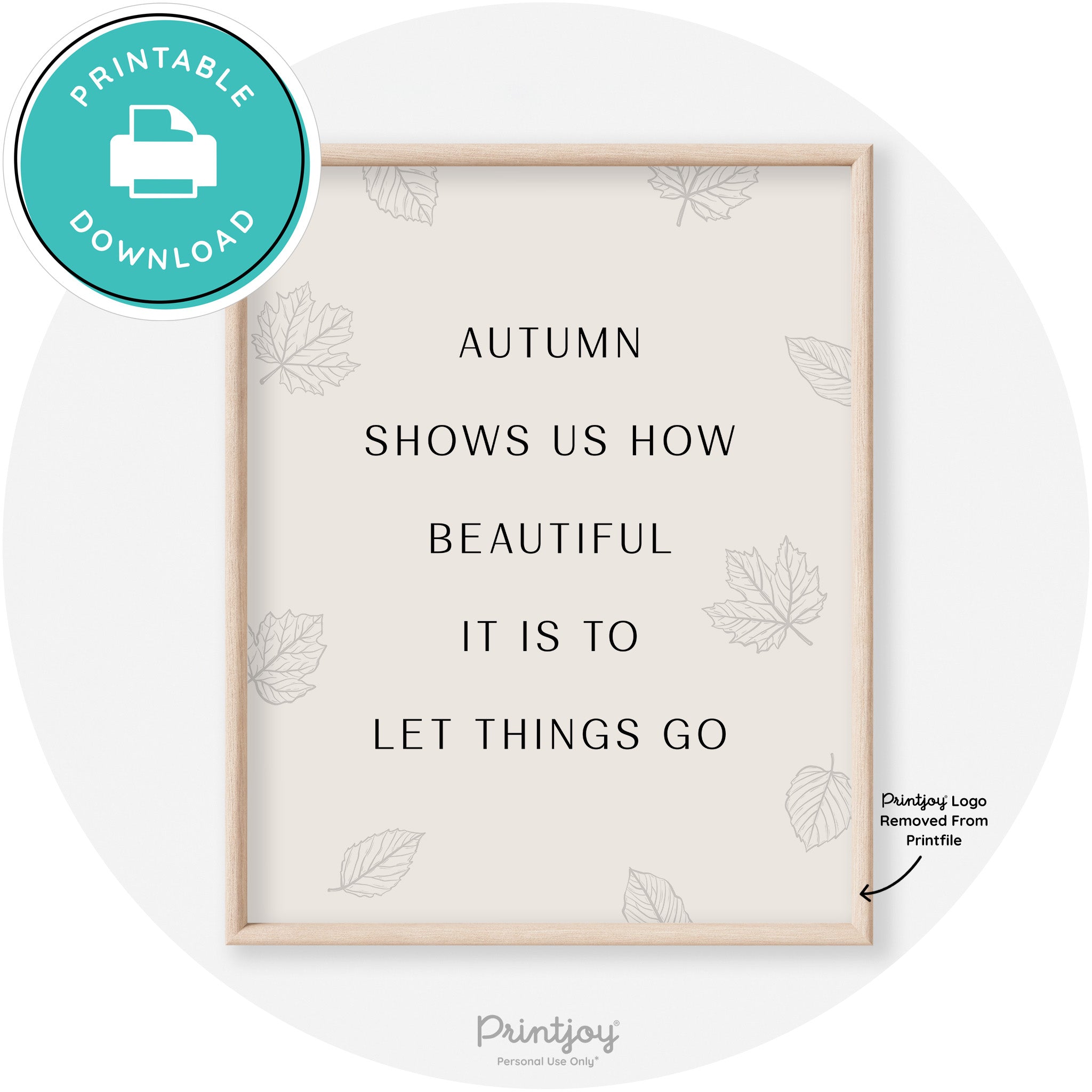 Fall Quote Autumn Let Things Go Transitional Wall Art Free Printable - Printjoy