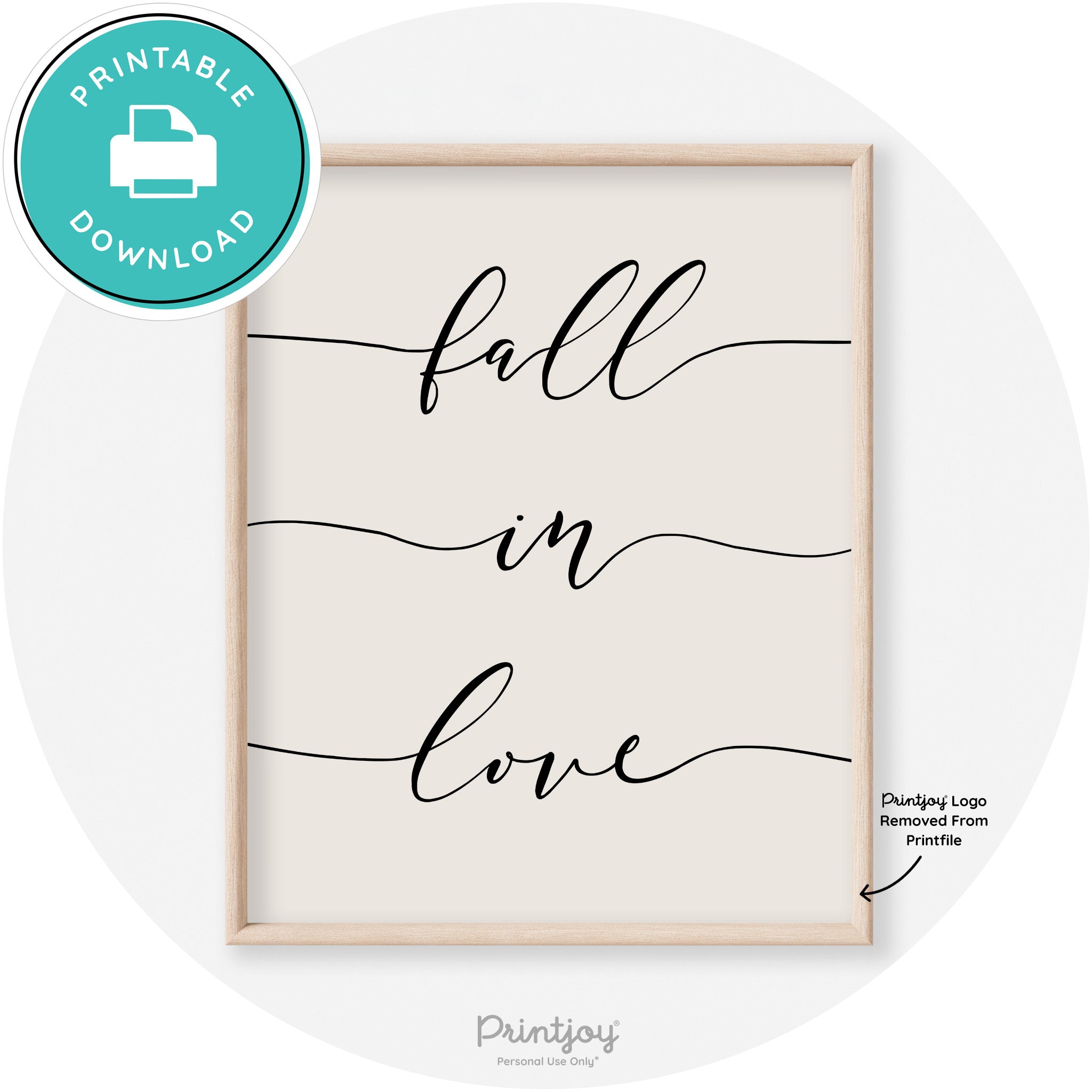 Fall In Love Autumn Modern Transitional Wall Art Decor Free Printable - Printjoy
