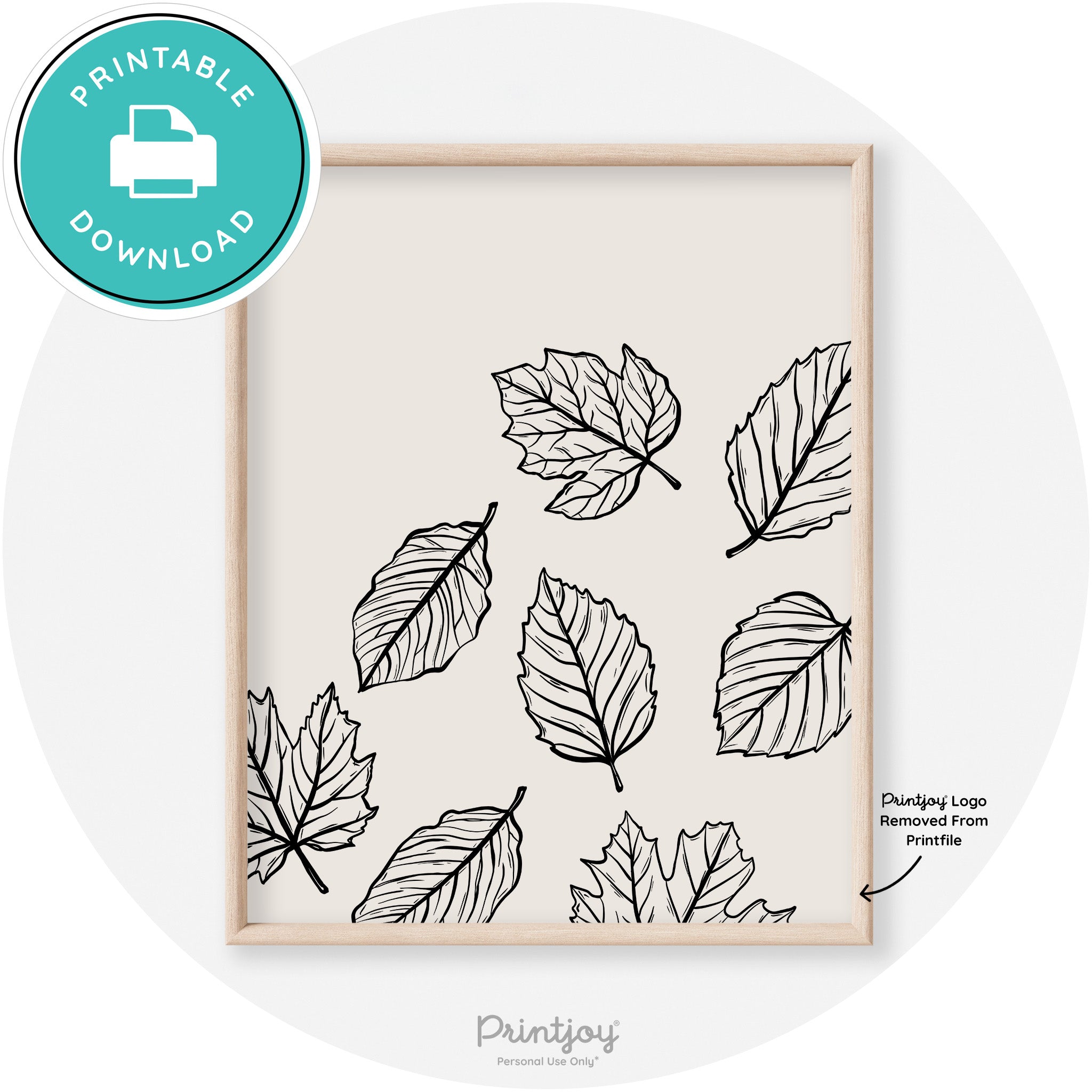 Falling Leaves Drawing Fall Modern Transitional Wall Art Free Printable - Printjoy