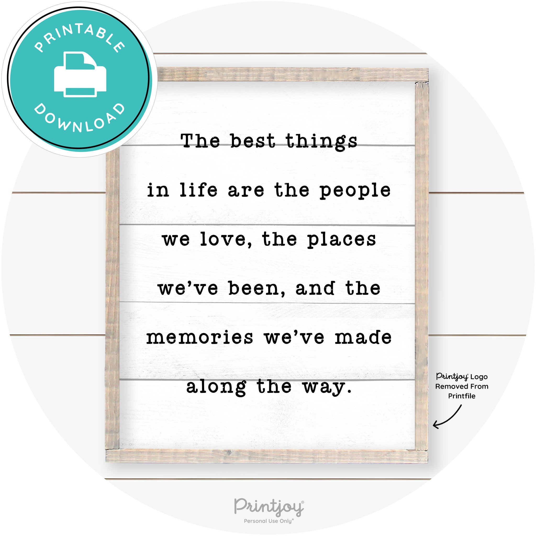 Best Things Quote Farmhouse Living Room Wall Art Free Printable - Printjoy