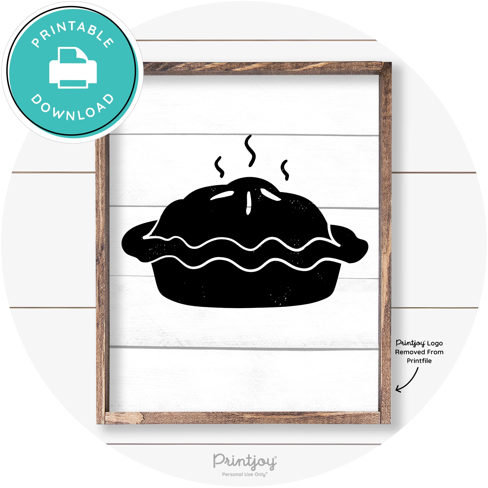 Pie Thanksgiving Desert Cute Farmhouse Wall Art Decor Free Printable - Printjoy