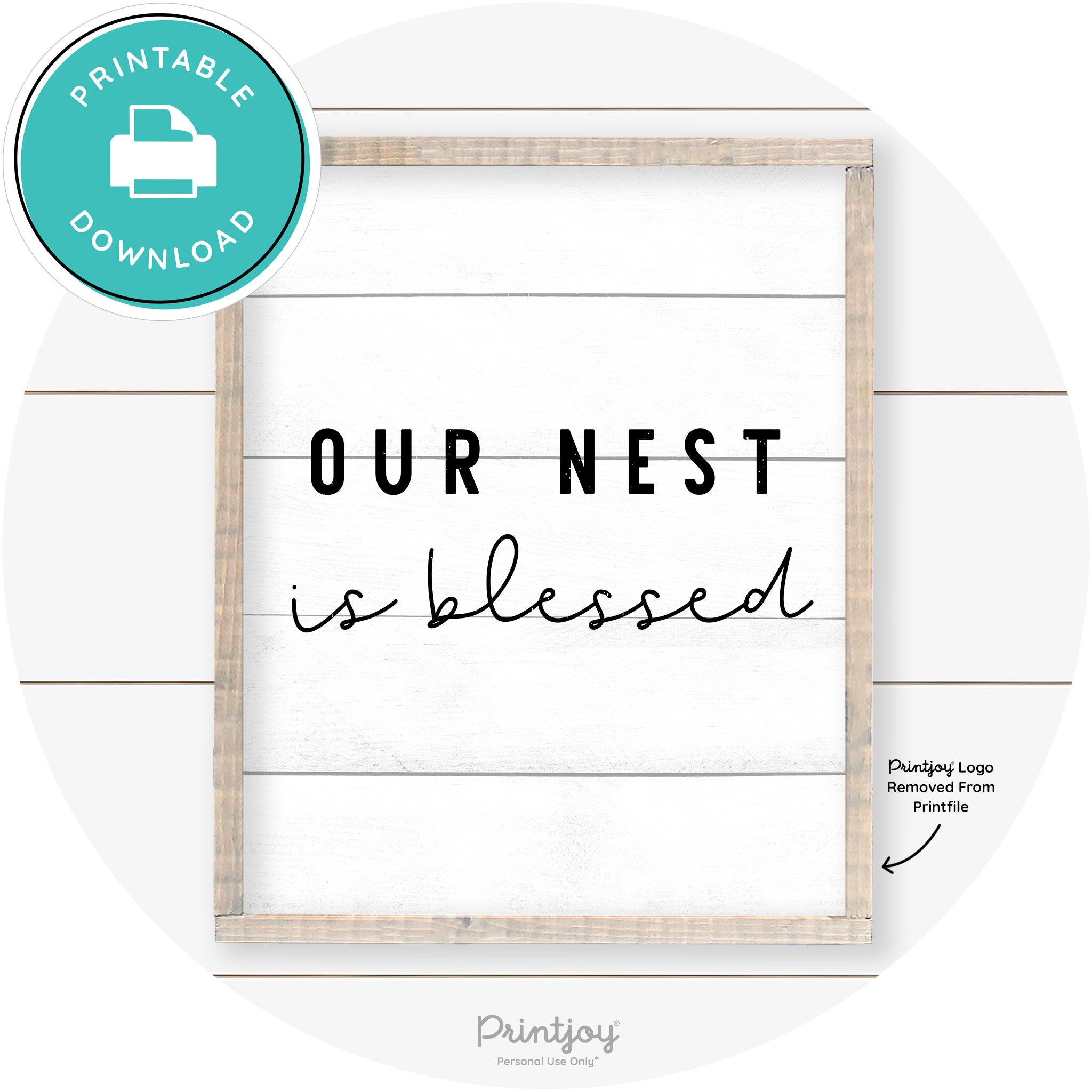Our Nest Is Blessed Farmhouse Living Room Wall Art Free Printable - Printjoy