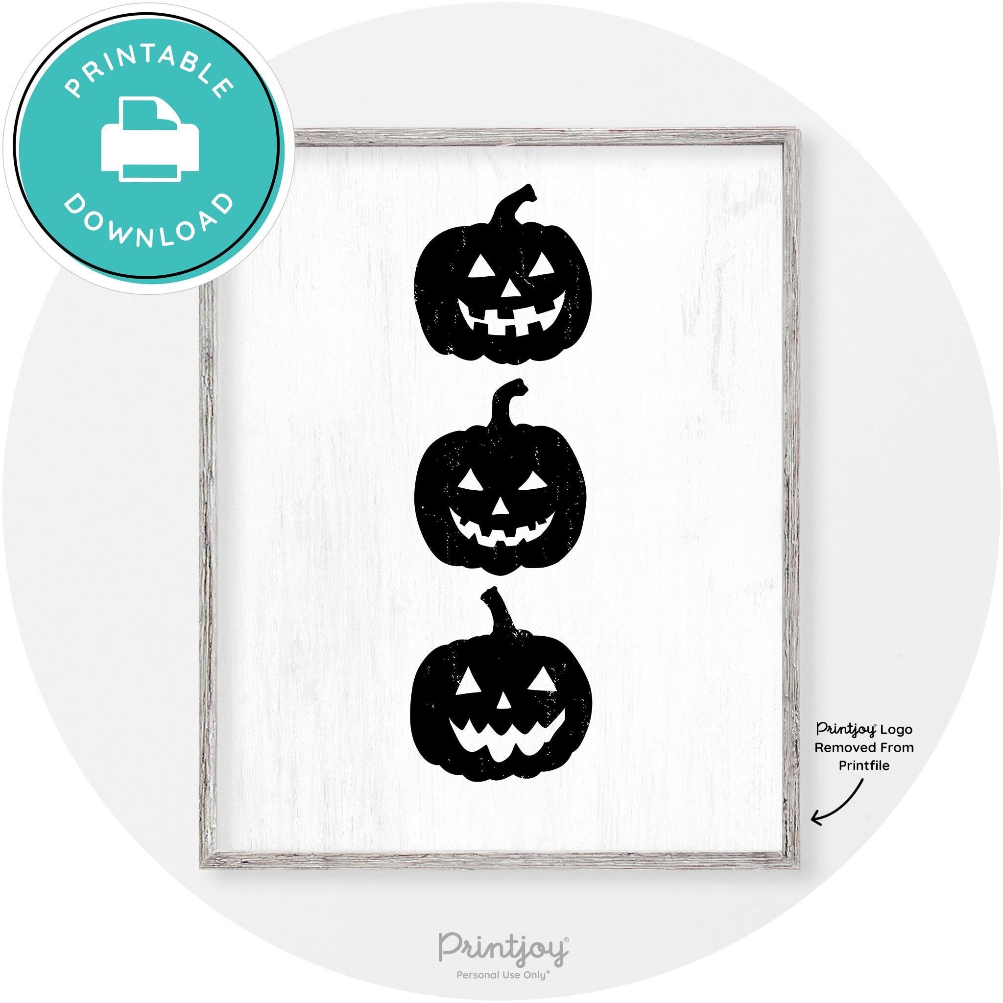 Halloween Jack O Lantern Pumpkins Vintage Wall Art Free Printable - Printjoy