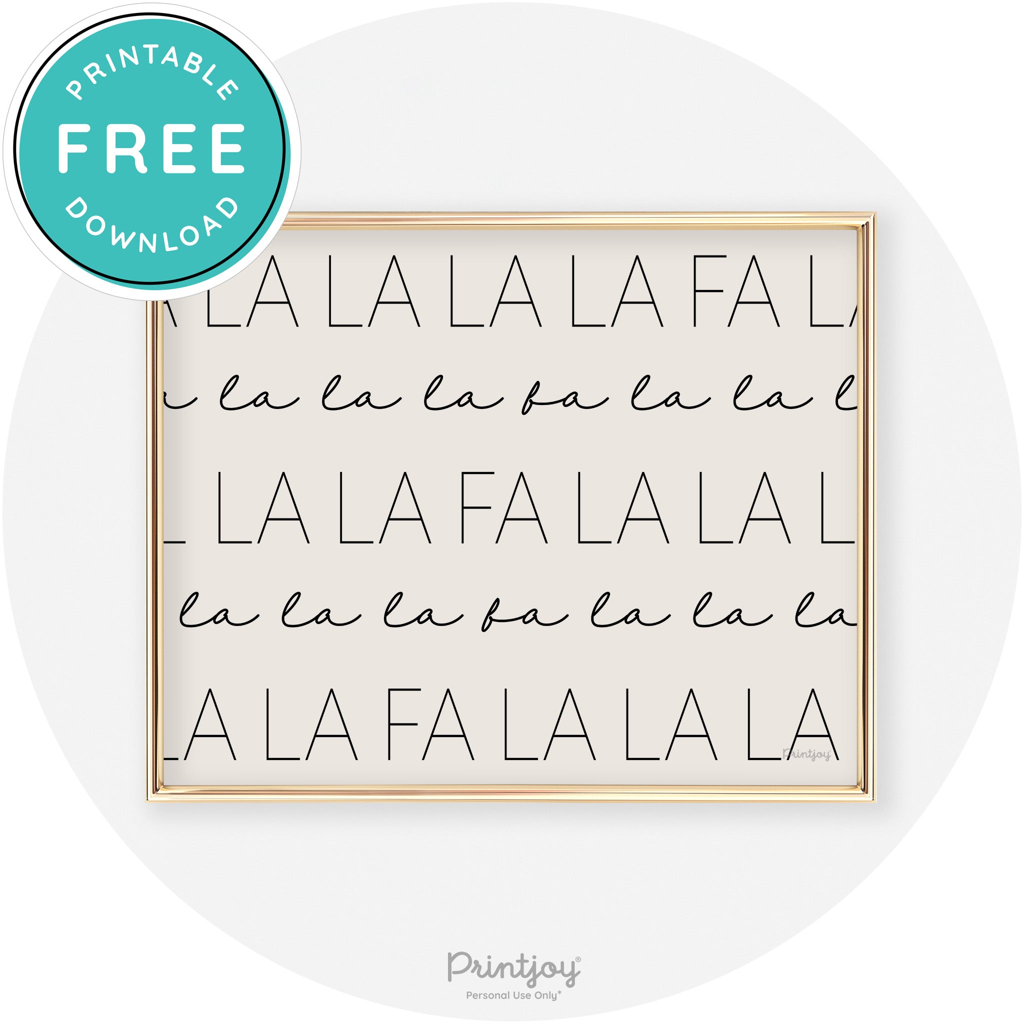Fa La La Pattern Cute Modern Chic Wall Art Decor Free Printable - Printjoy