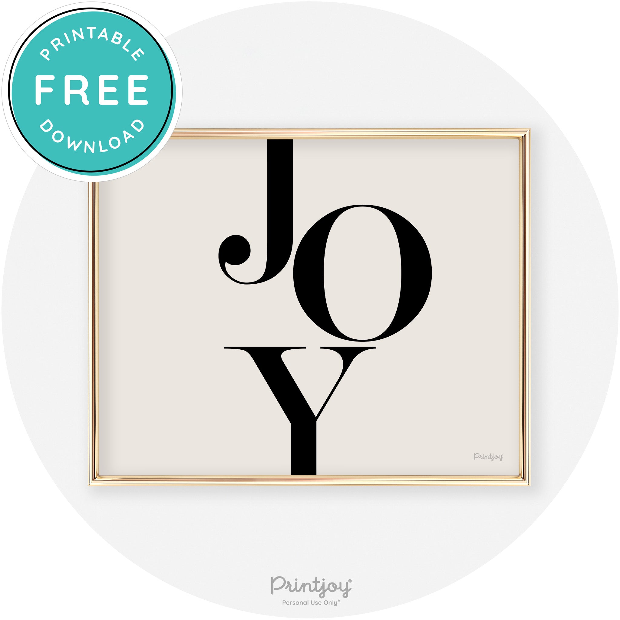 Joy Typography Cute Simple Modern Wall Art Decor Free Printable - Printjoy