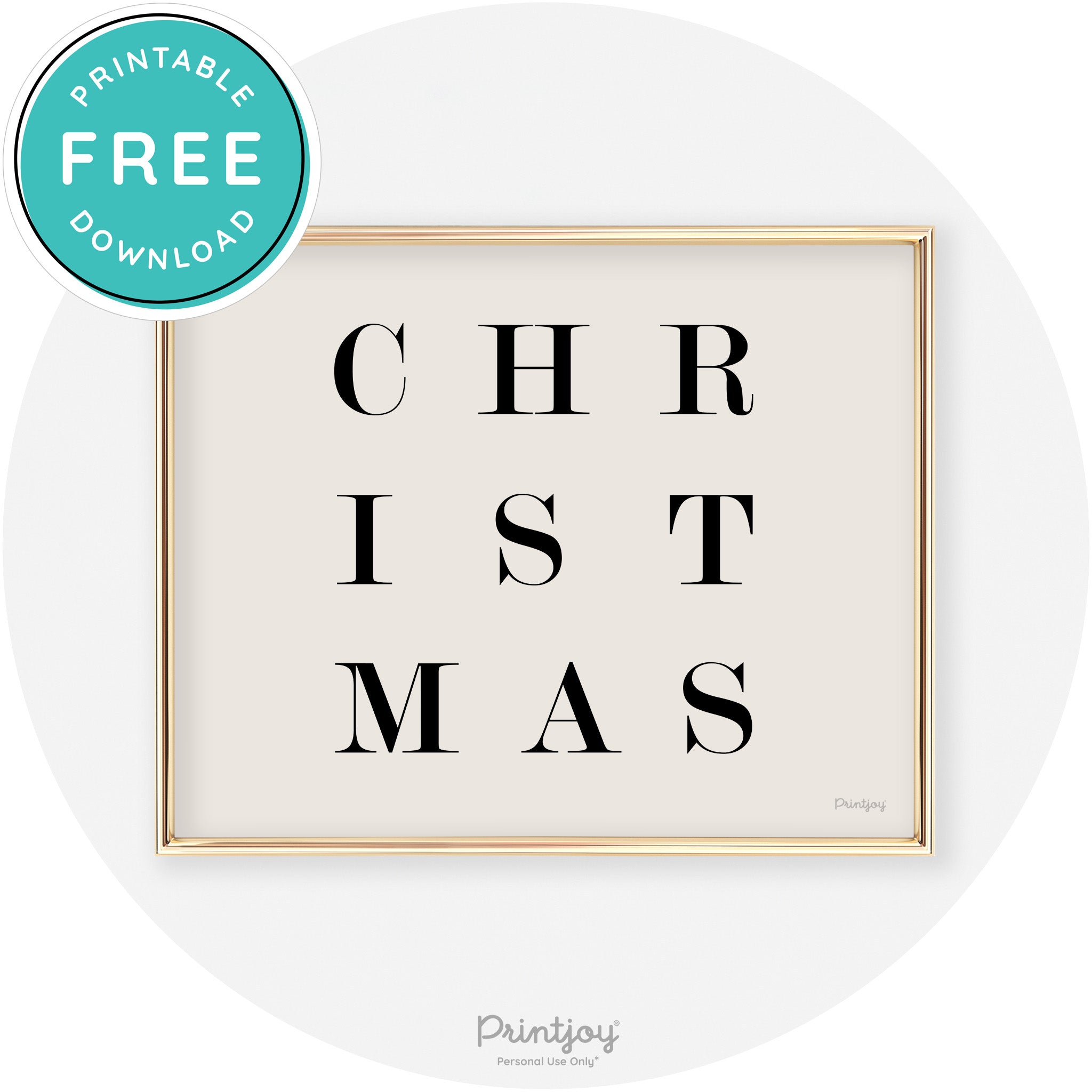 Christmas Typography Cute Modern Chic Decor Wall Art Free Printable - Printjoy