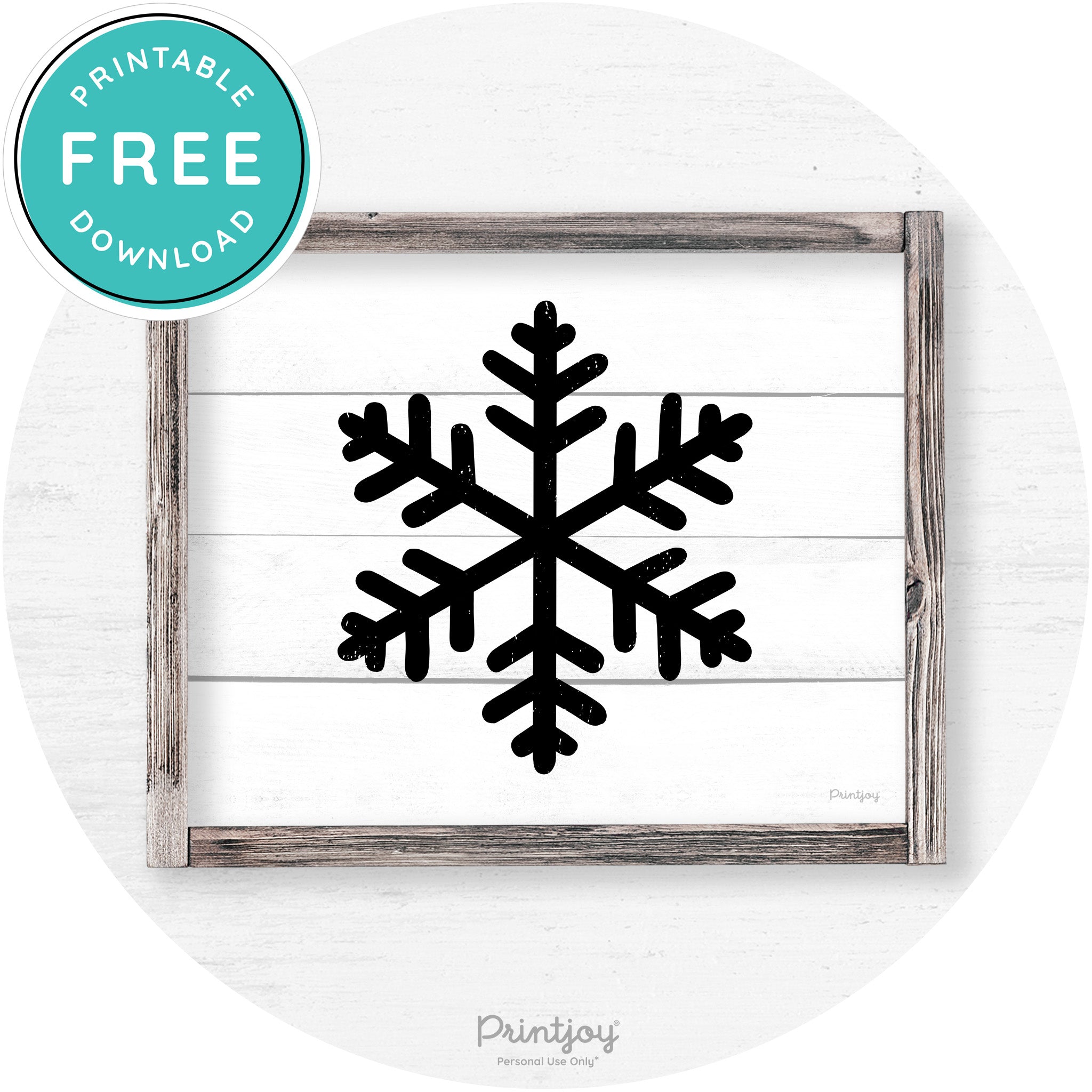 Snowflake Silhouette Winter Farmhouse Wall Art Decor Free Printable - Printjoy
