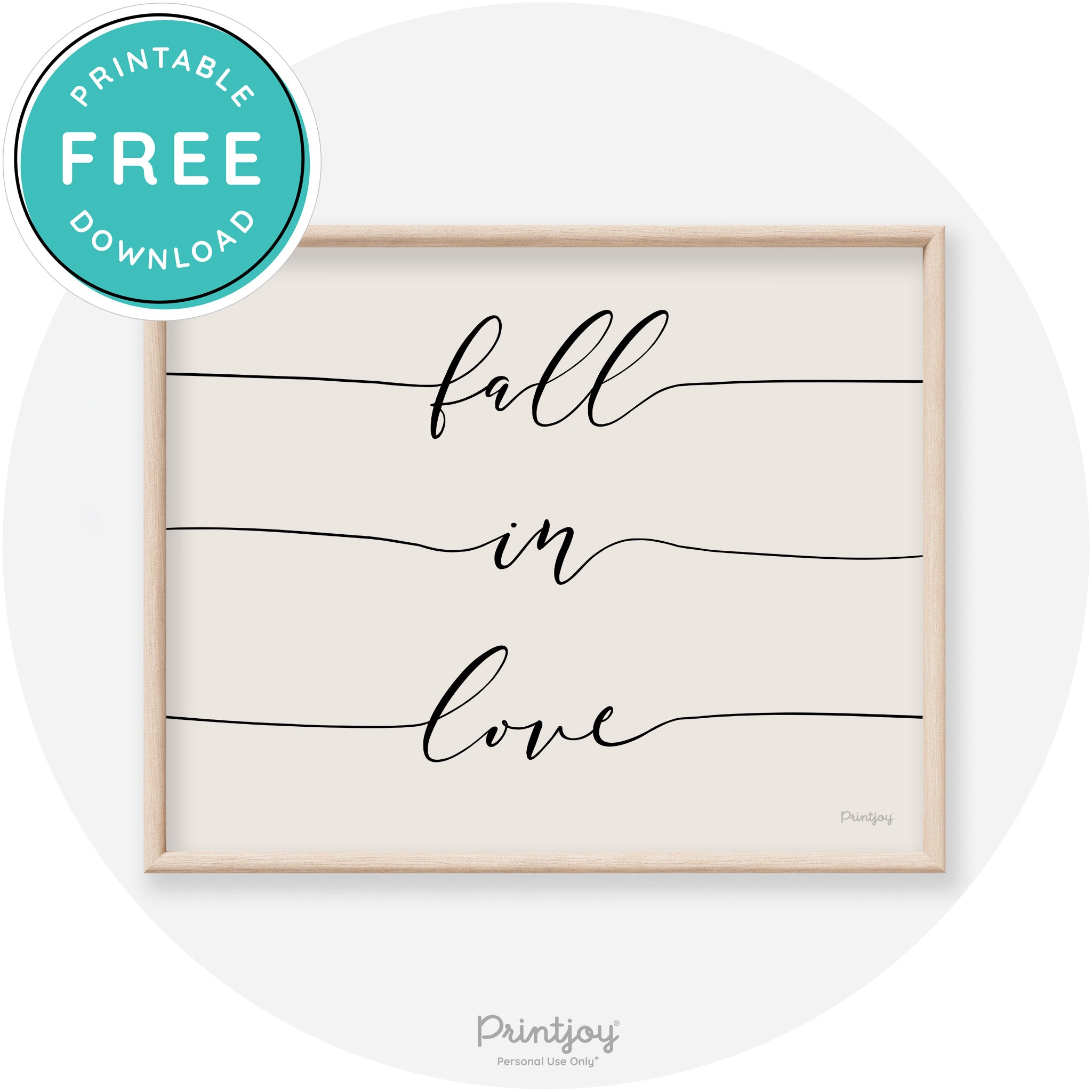 Fall In Love Autumn Modern Transitional Wall Art Decor Free Printable - Printjoy