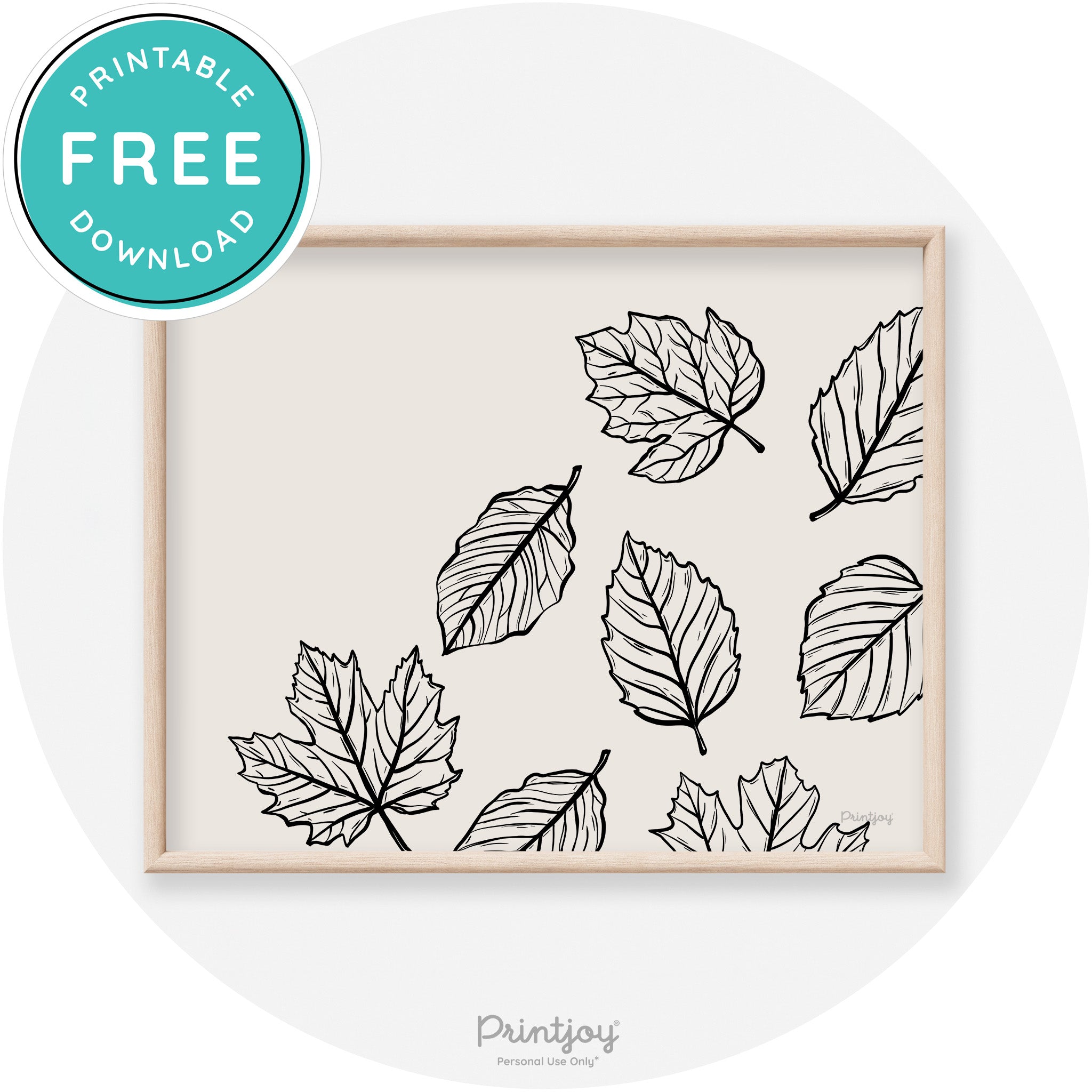 Falling Leaves Drawing Fall Modern Transitional Wall Art Free Printable - Printjoy