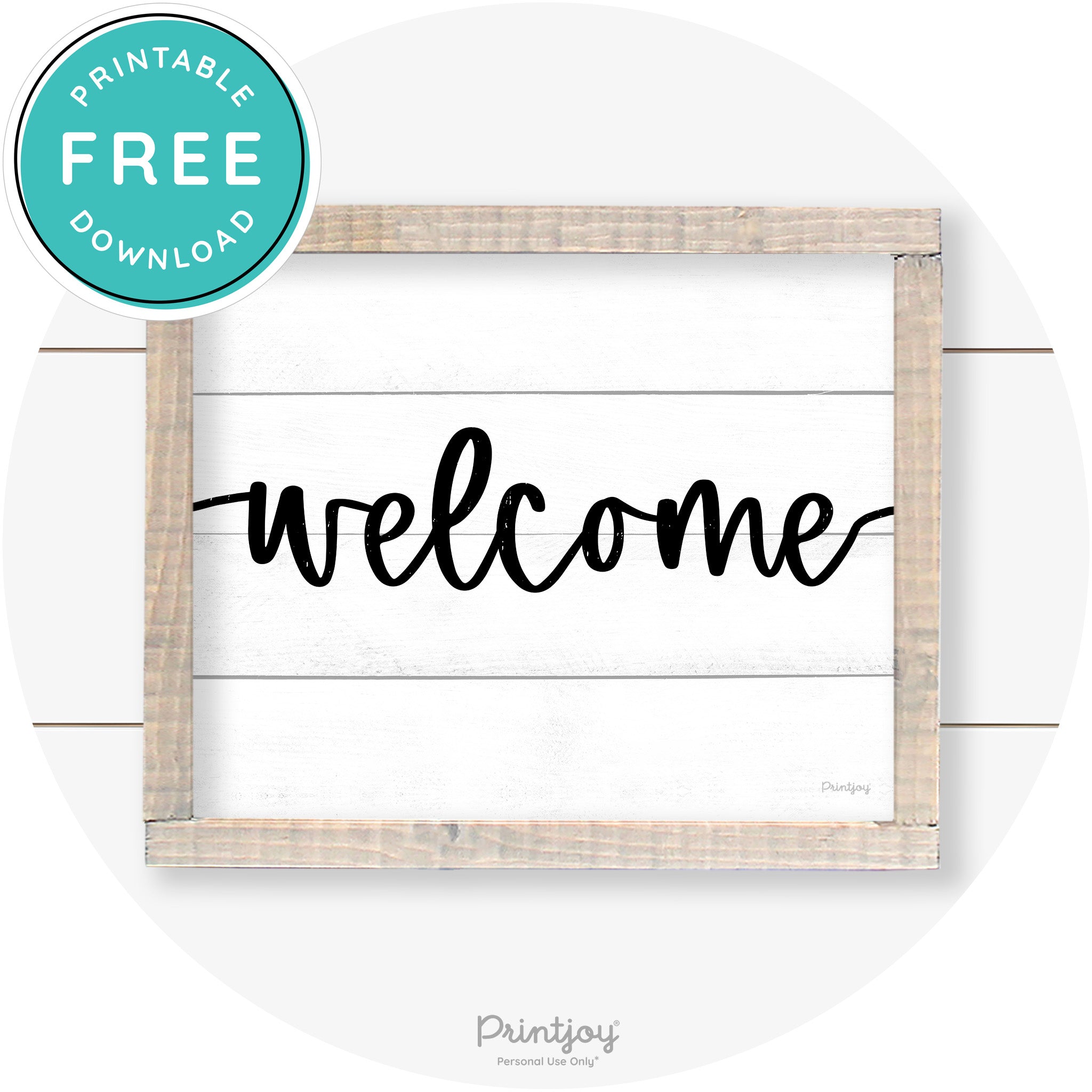 Welcome Entryway Sign Cute Farmhouse Wall Art Decor Free Printable