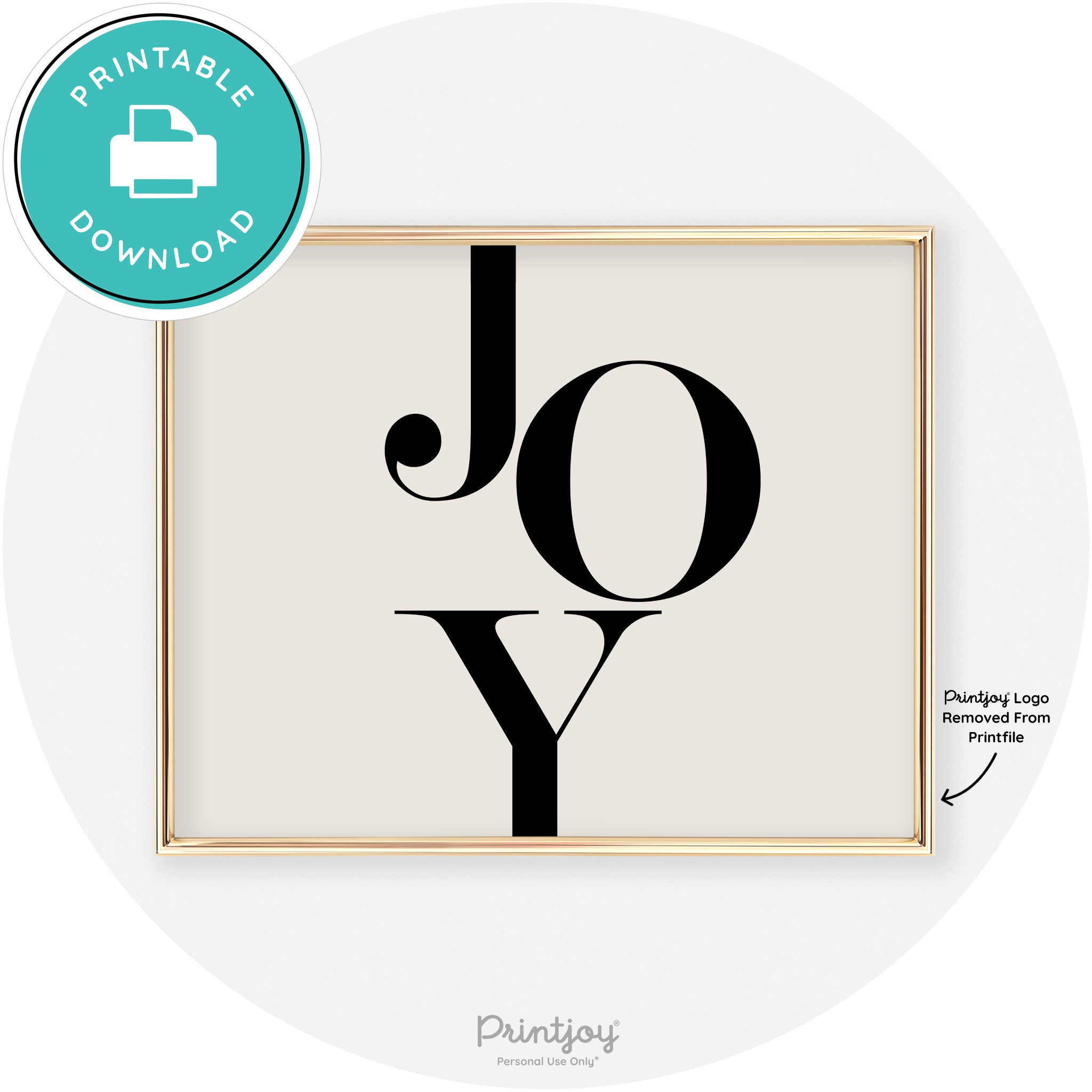 Joy Typography Cute Simple Modern Wall Art Decor Free Printable - Printjoy