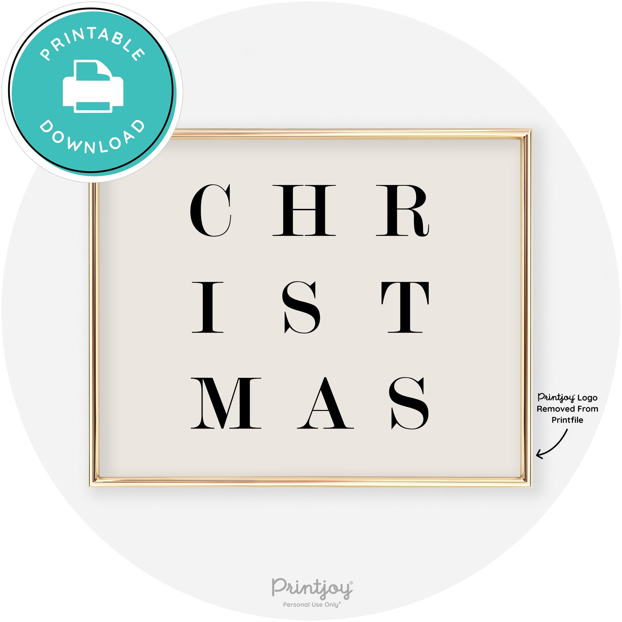Christmas Typography Cute Modern Chic Decor Wall Art Free Printable - Printjoy