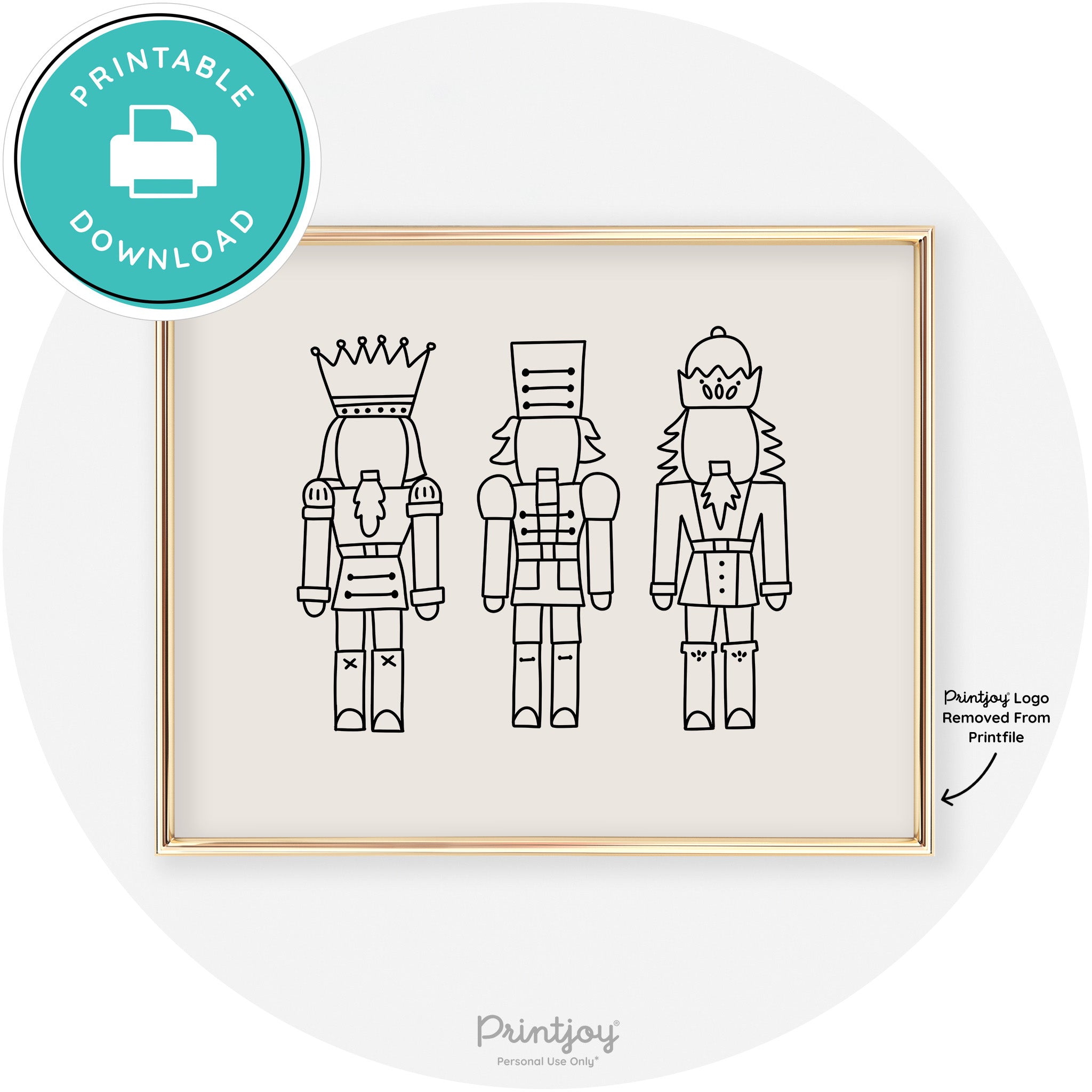 Nutcrackers Line Art Cute Modern Chic Wall Art Decor Free Printable - Printjoy