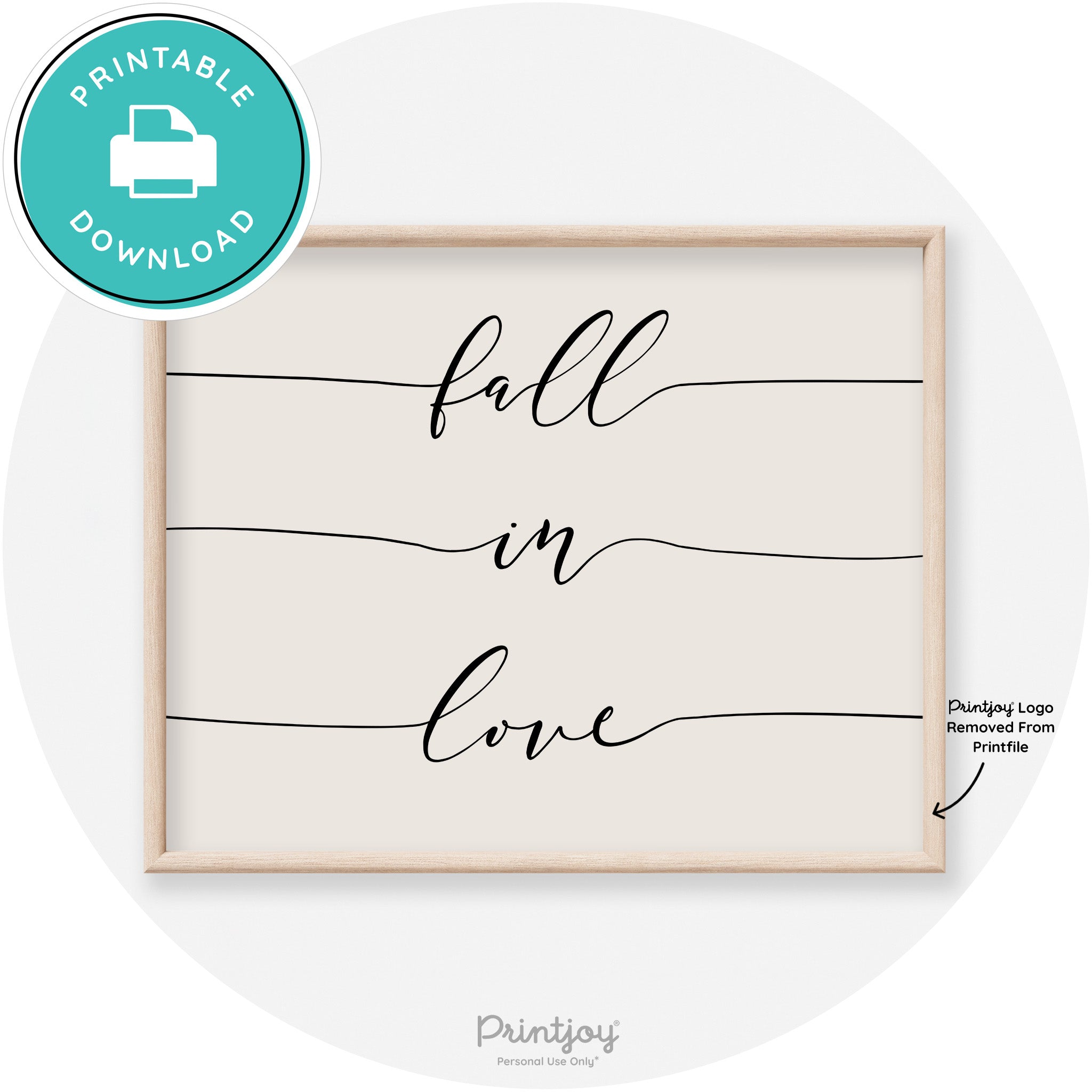 Fall In Love Autumn Modern Transitional Wall Art Decor Free Printable - Printjoy