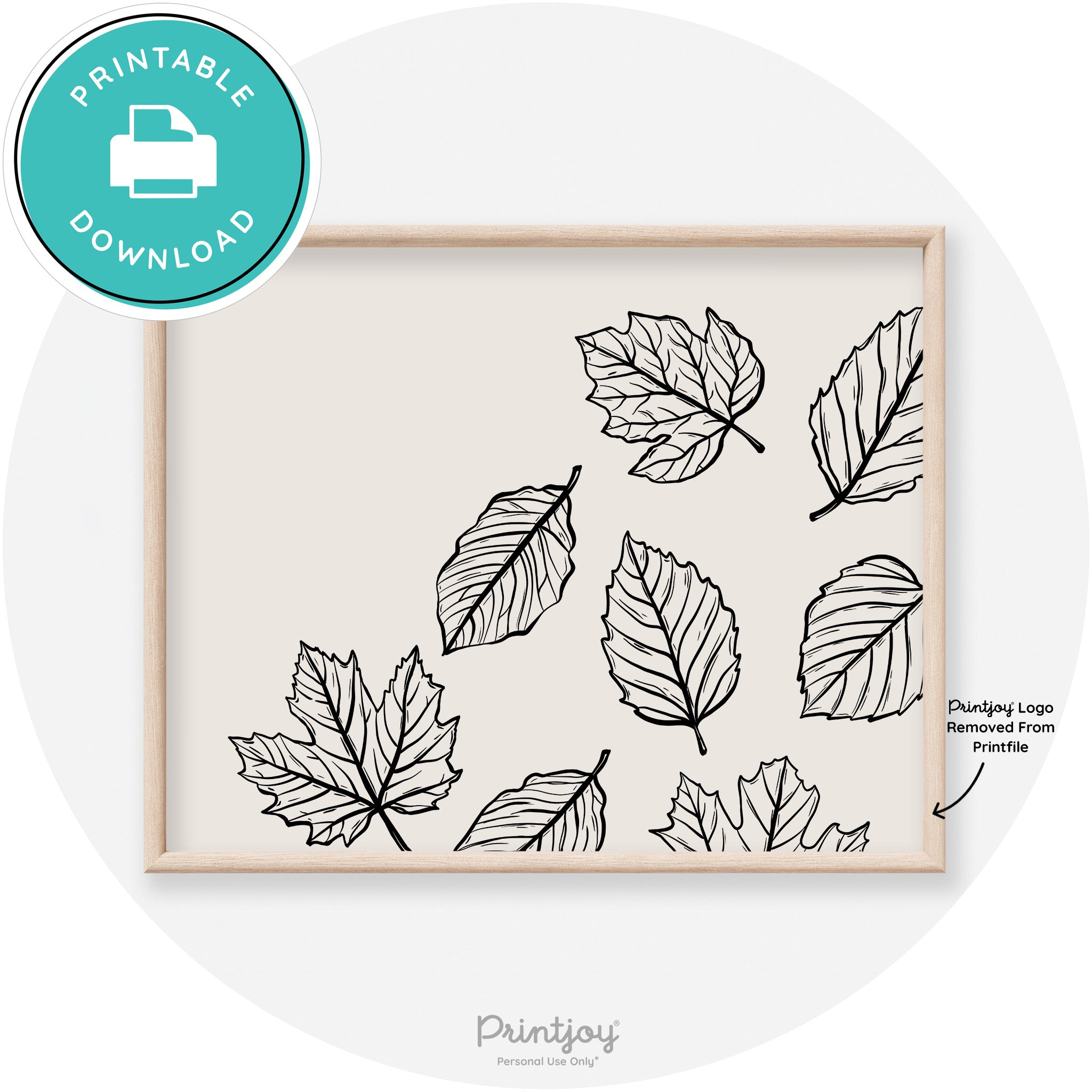 Falling Leaves Drawing Fall Modern Transitional Wall Art Free Printable - Printjoy