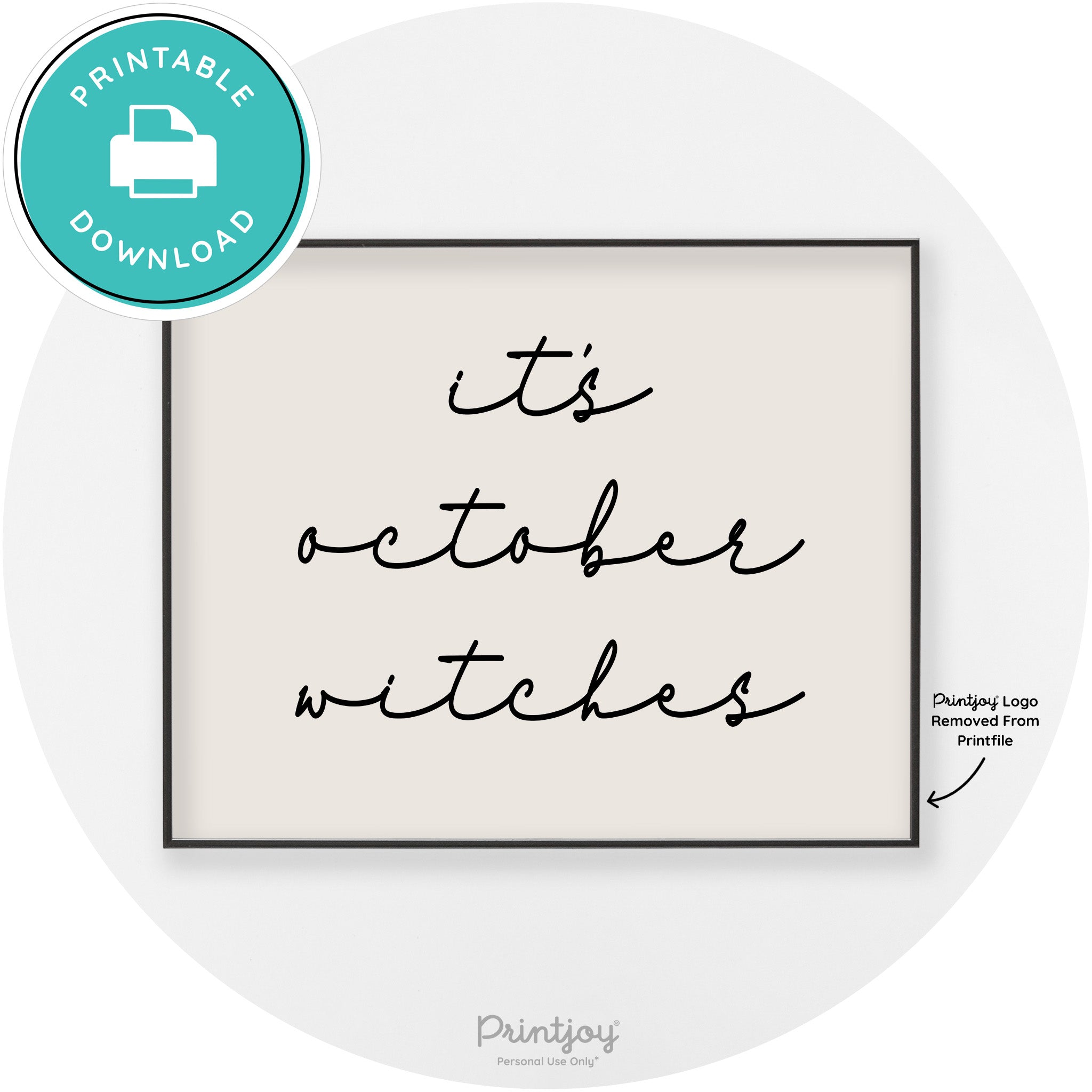 It's October Witches Funny Halloween Chic Wall Art Free Printable - Printjoy