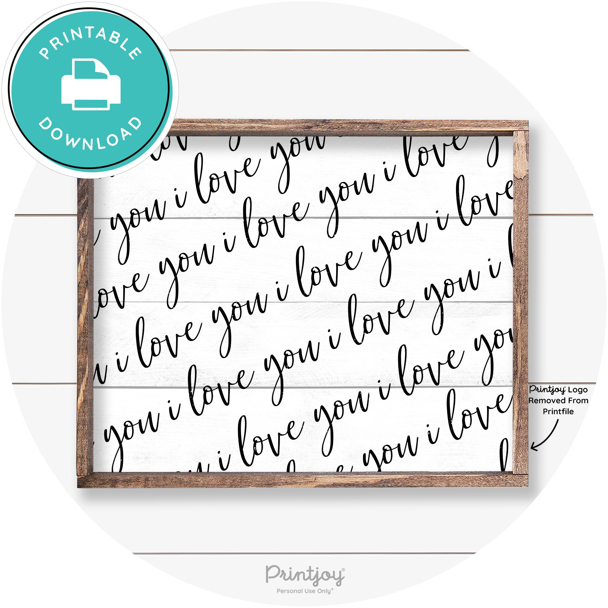 I Love You Pattern Cute Couples Farmhouse Wall Art Free Printable - Printjoy