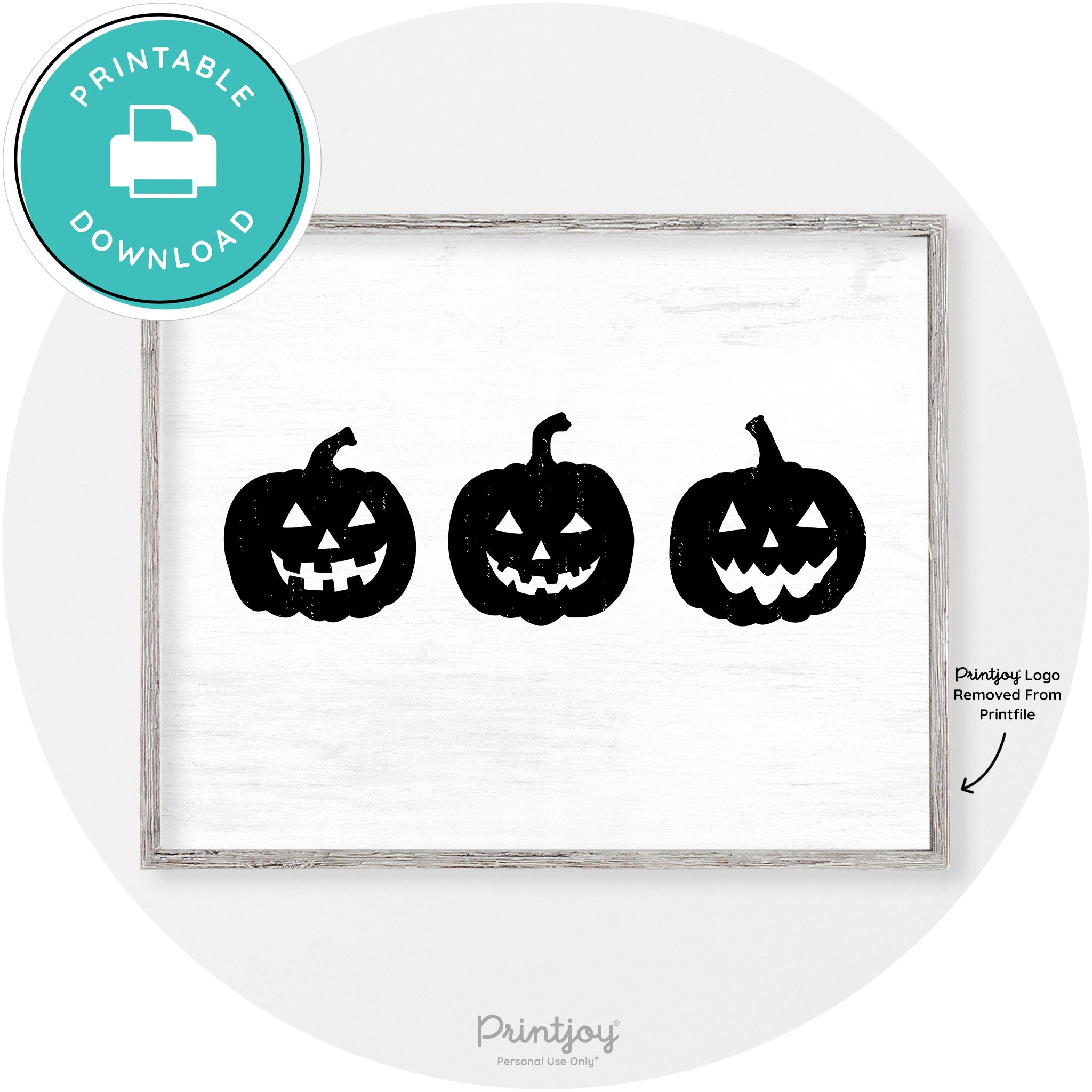 Halloween Jack O Lantern Pumpkins Vintage Wall Art Free Printable - Printjoy