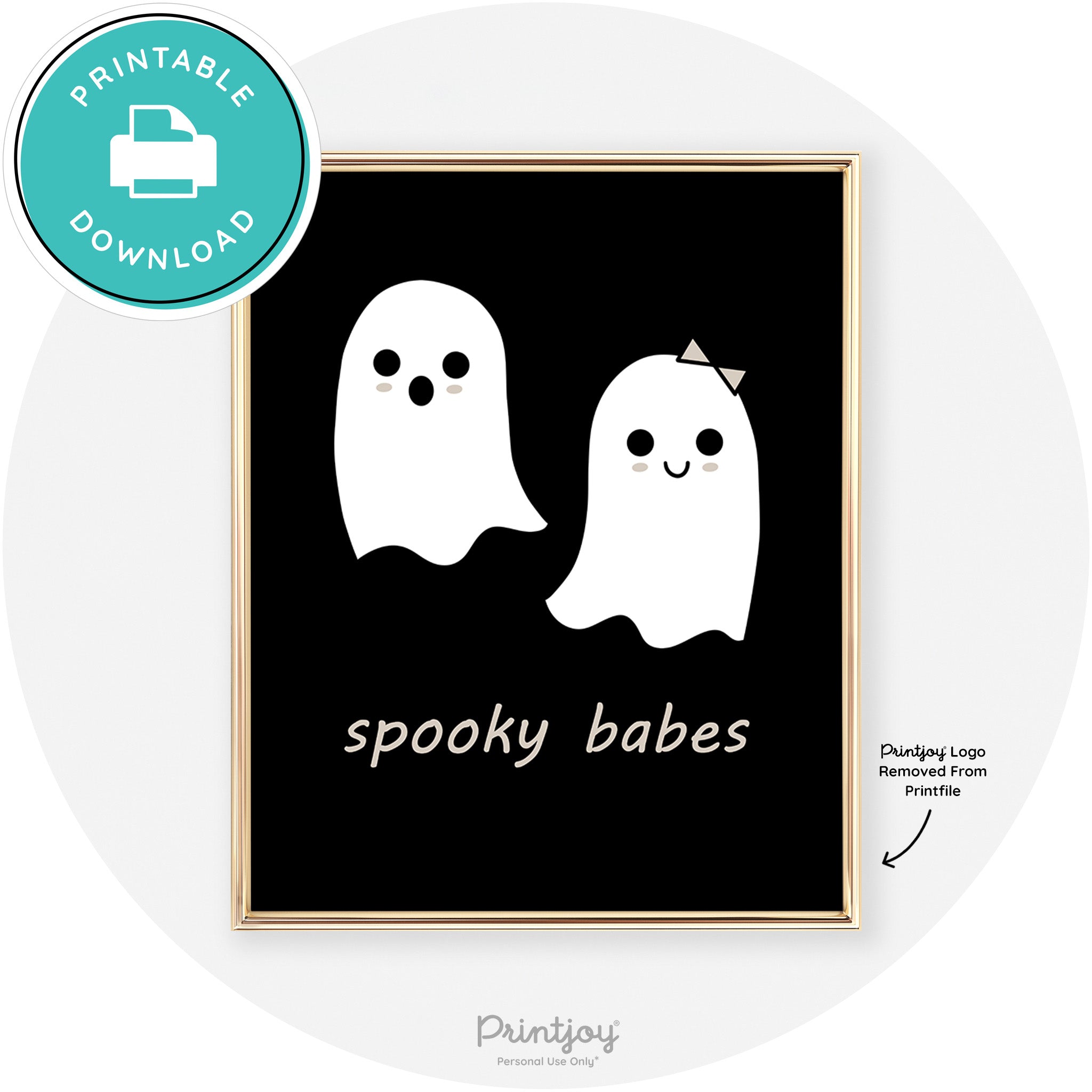 Spooky Babes Ghosts Fun Cute Chic Halloween Wall Art Free Printable - Printjoy