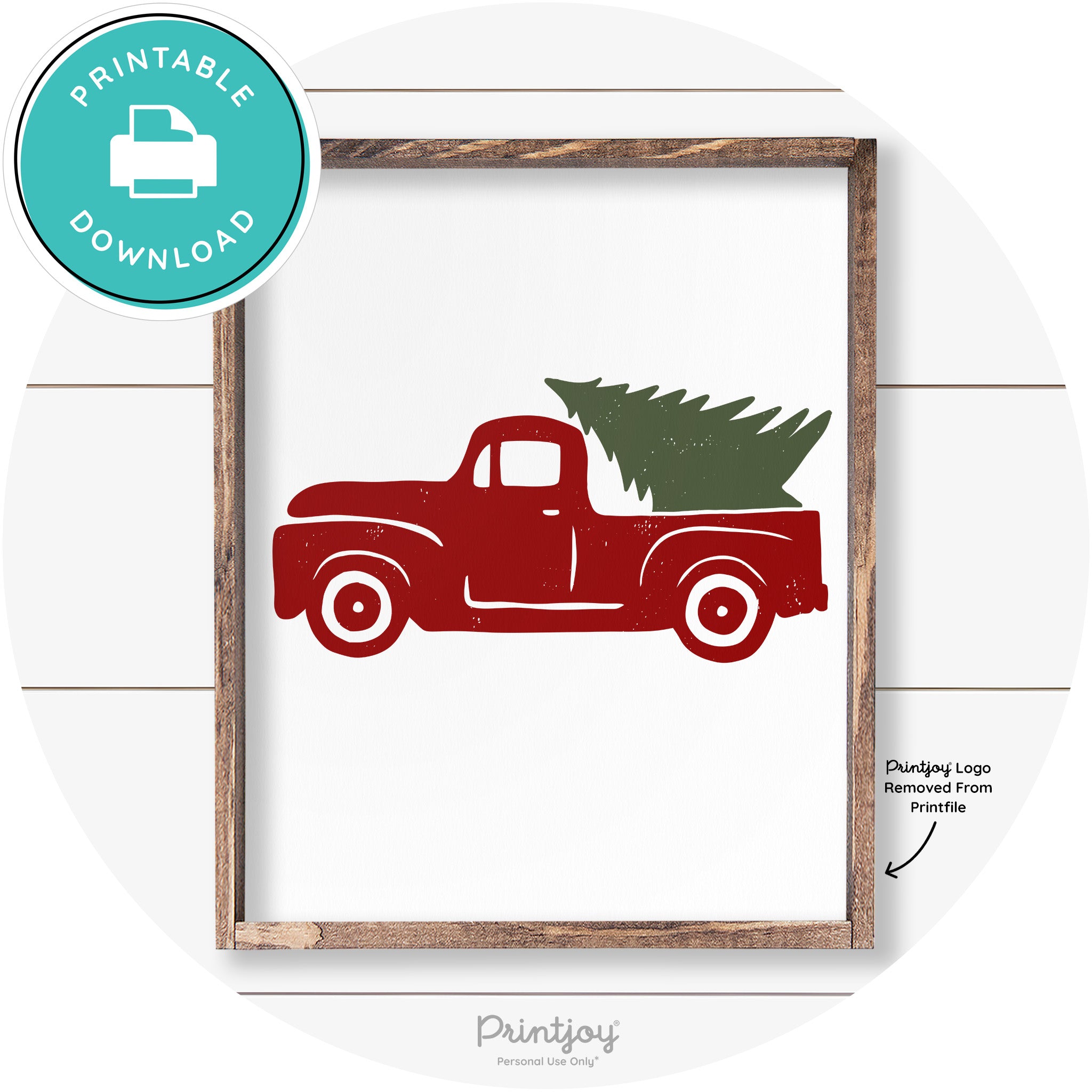 Truck Christmas Tree Old Fashioned Farmhouse Wall Art Free Printable - Printjoy