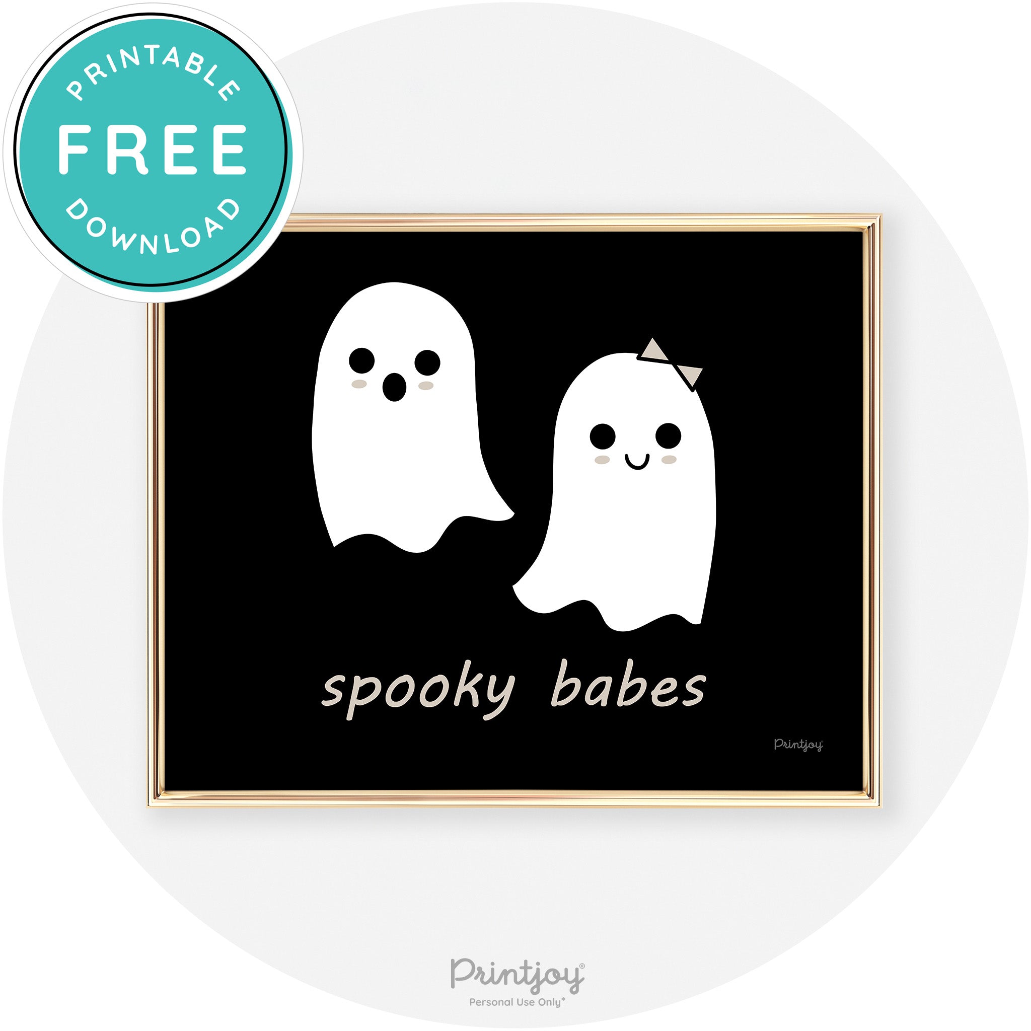 Spooky Babes Ghosts Fun Cute Chic Halloween Wall Art Free Printable - Printjoy