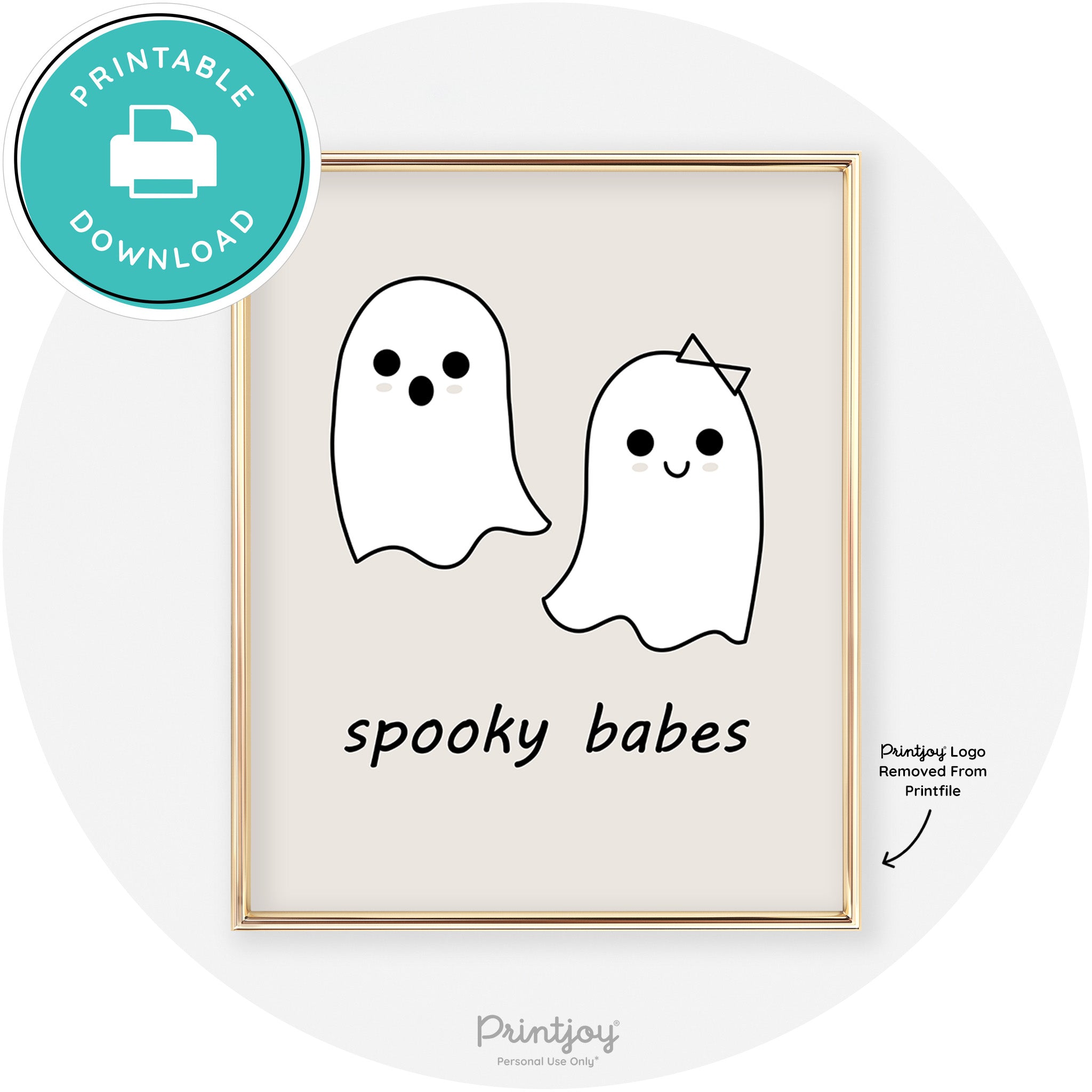 Spooky Babes Ghosts Fun Cute Chic Halloween Wall Art Free Printable - Printjoy
