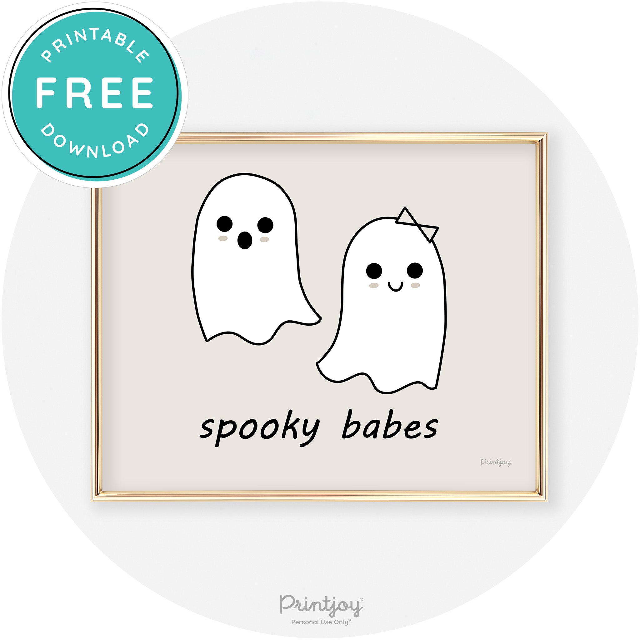 Spooky Babes Ghosts Fun Cute Chic Halloween Wall Art Free Printable - Printjoy
