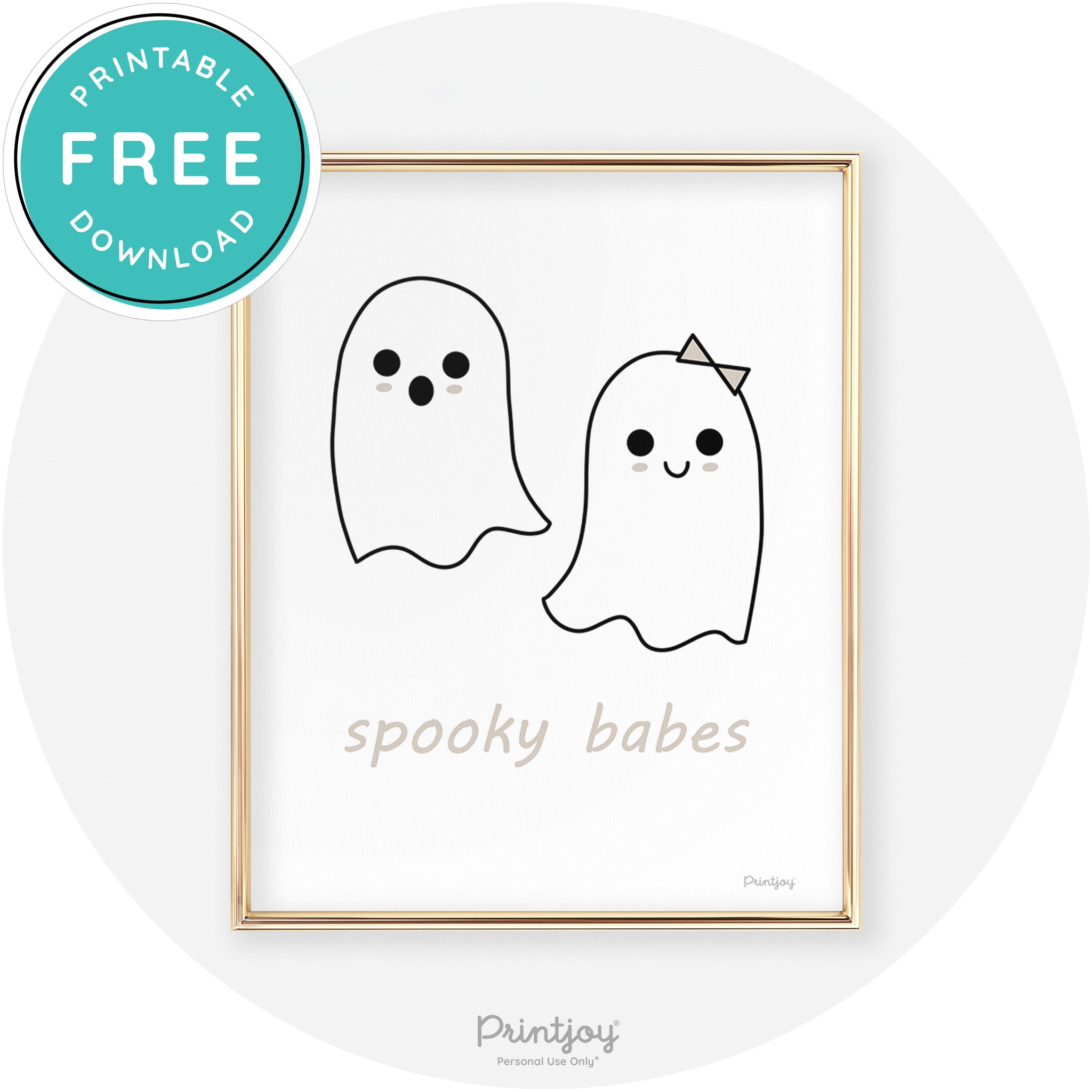Spooky Babes Ghosts Fun Cute Chic Halloween Wall Art Free Printable - Printjoy