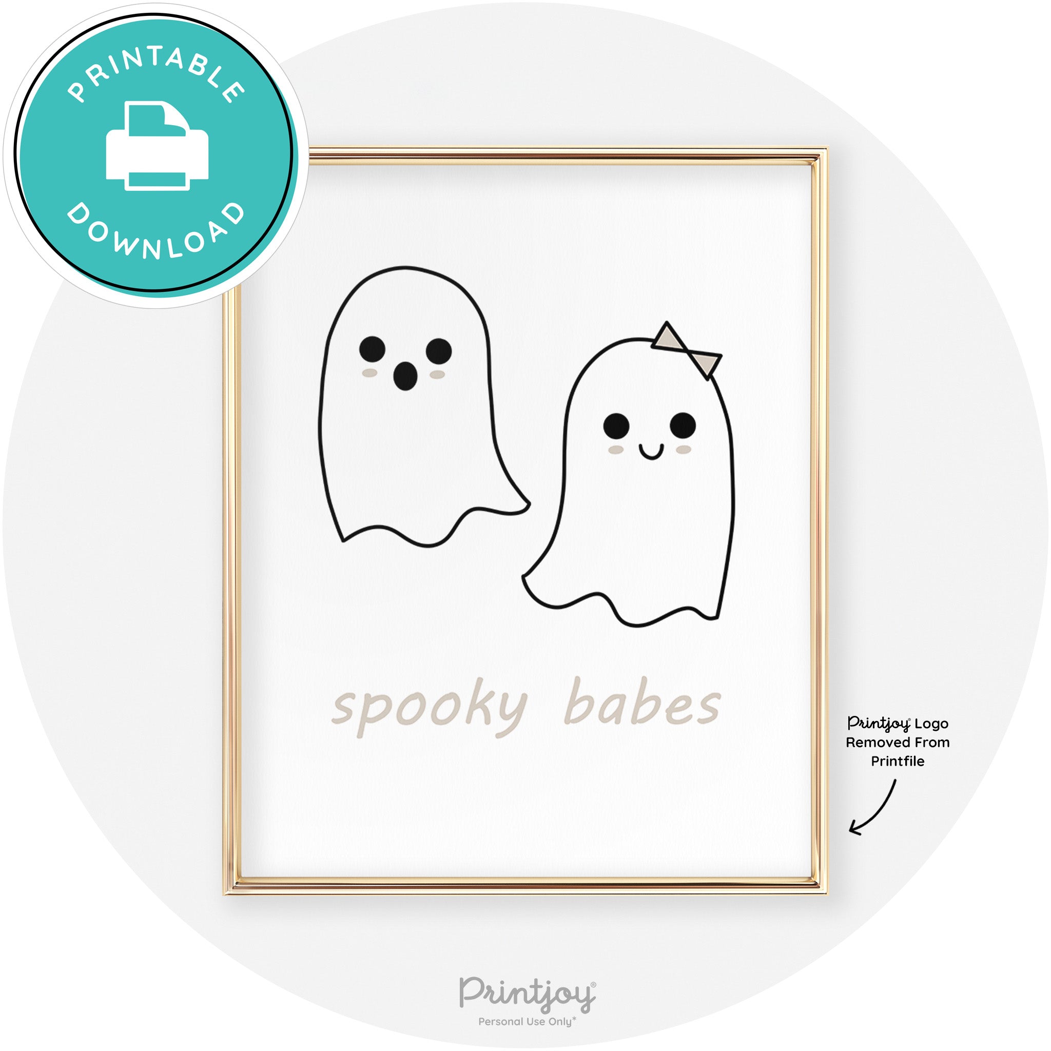 Spooky Babes Ghosts Fun Cute Chic Halloween Wall Art Free Printable - Printjoy
