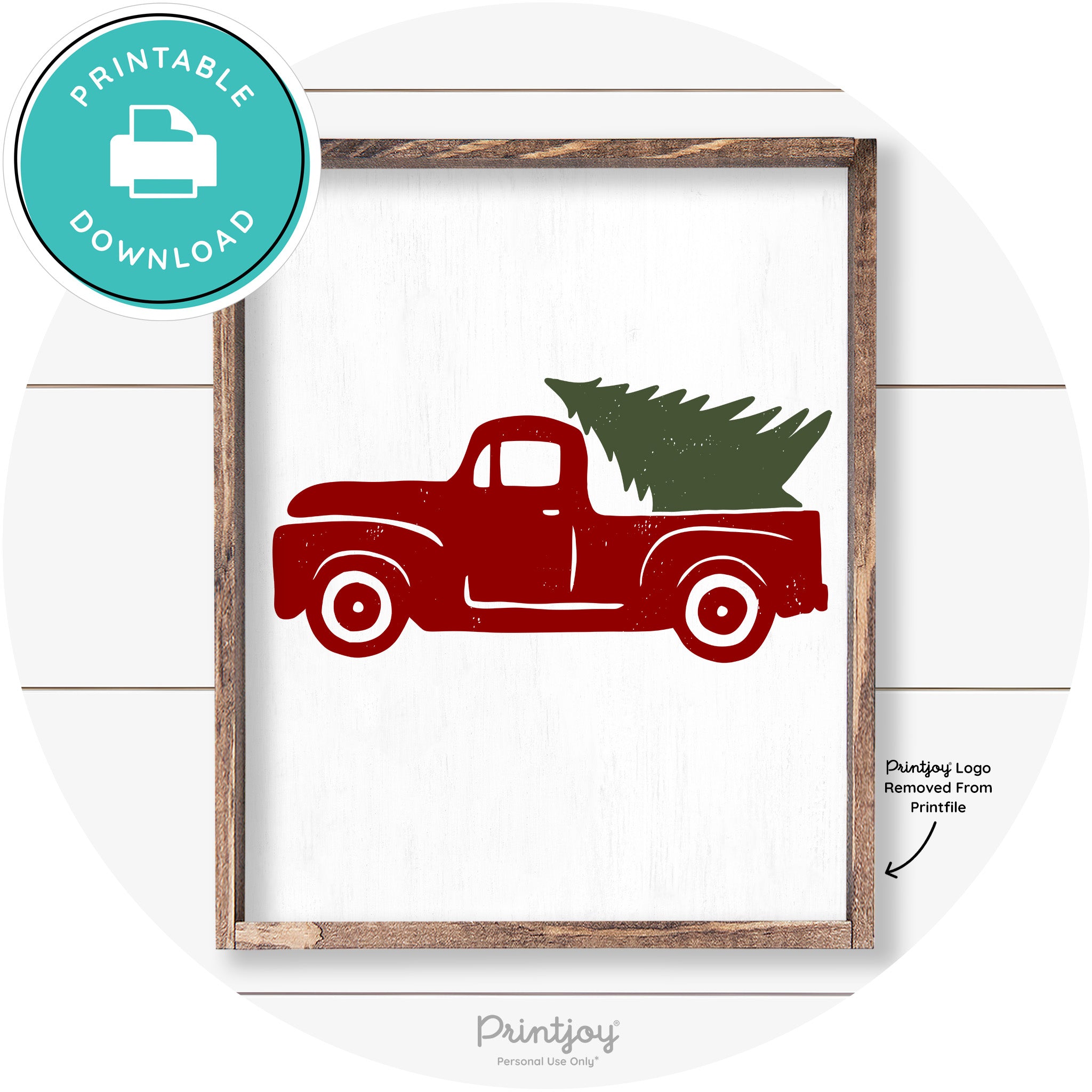 Truck Christmas Tree Old Fashioned Farmhouse Wall Art Free Printable - Printjoy