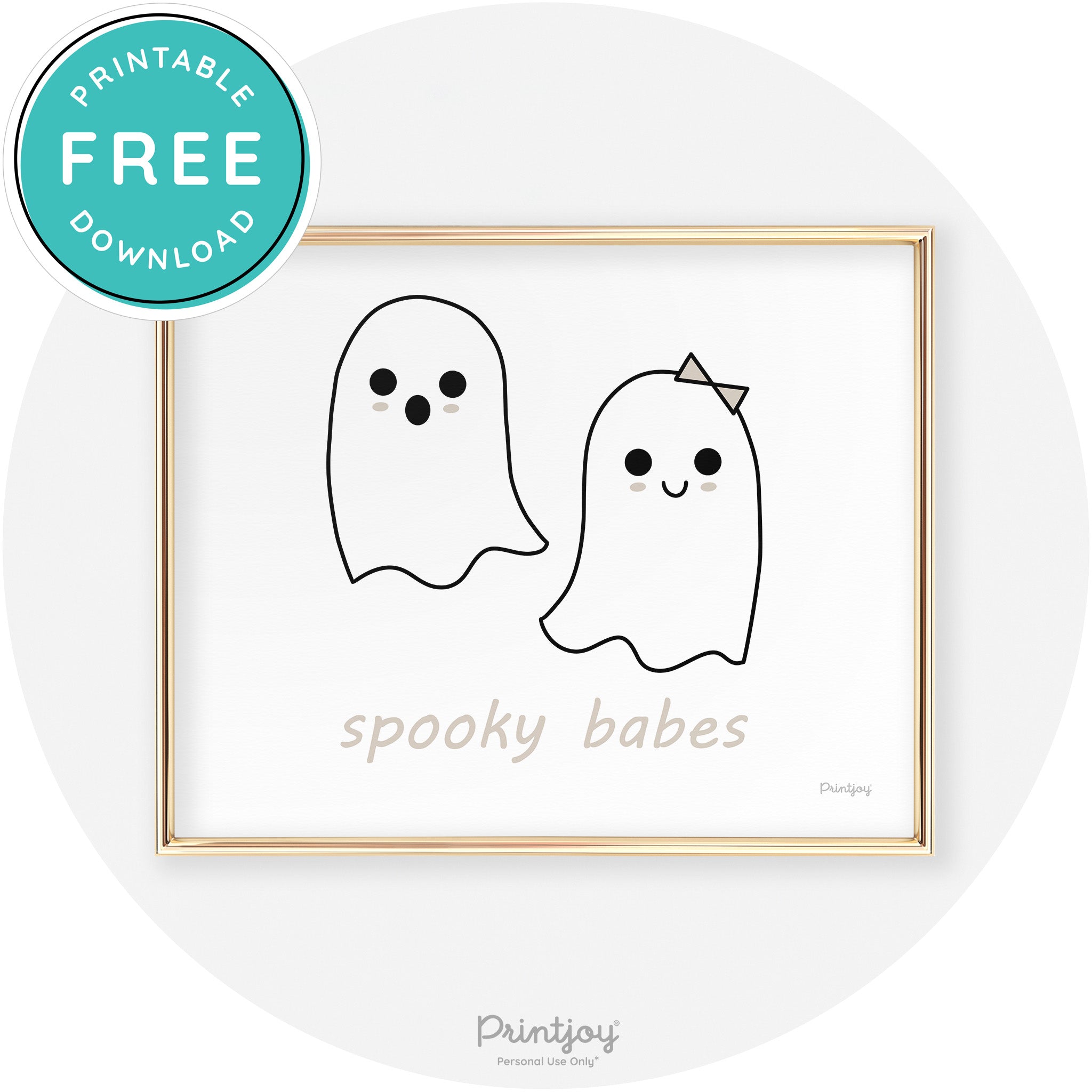 Spooky Babes Ghosts Fun Cute Chic Halloween Wall Art Free Printable - Printjoy